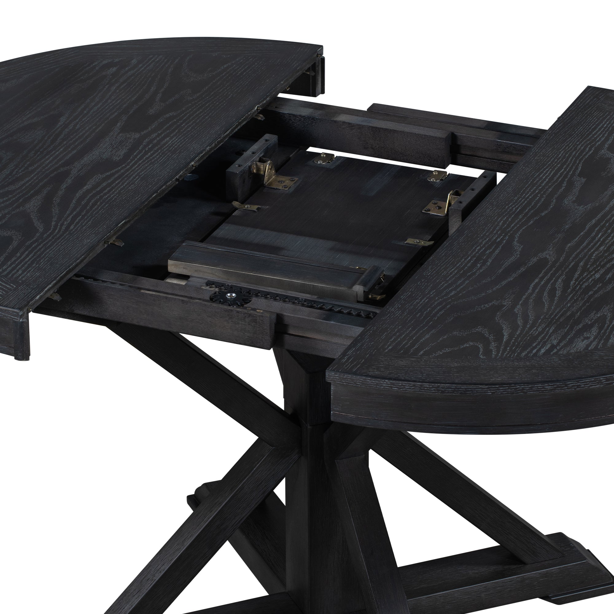 Melin Extendable Dining Table with Wood Frame and X - Shaped Base - Dining Tables