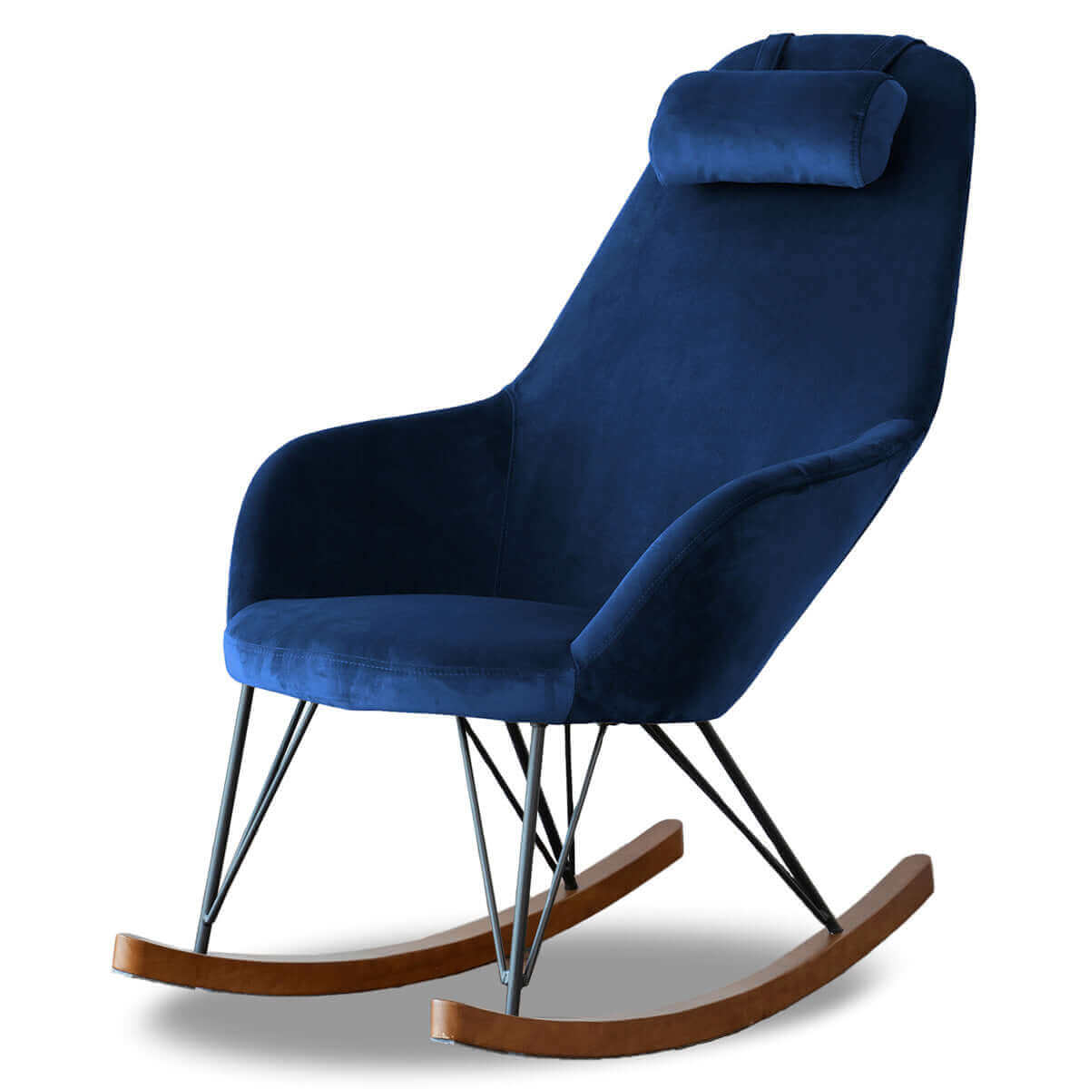Mell Velvet Rocking Chair with Solid Pattern - Rocker