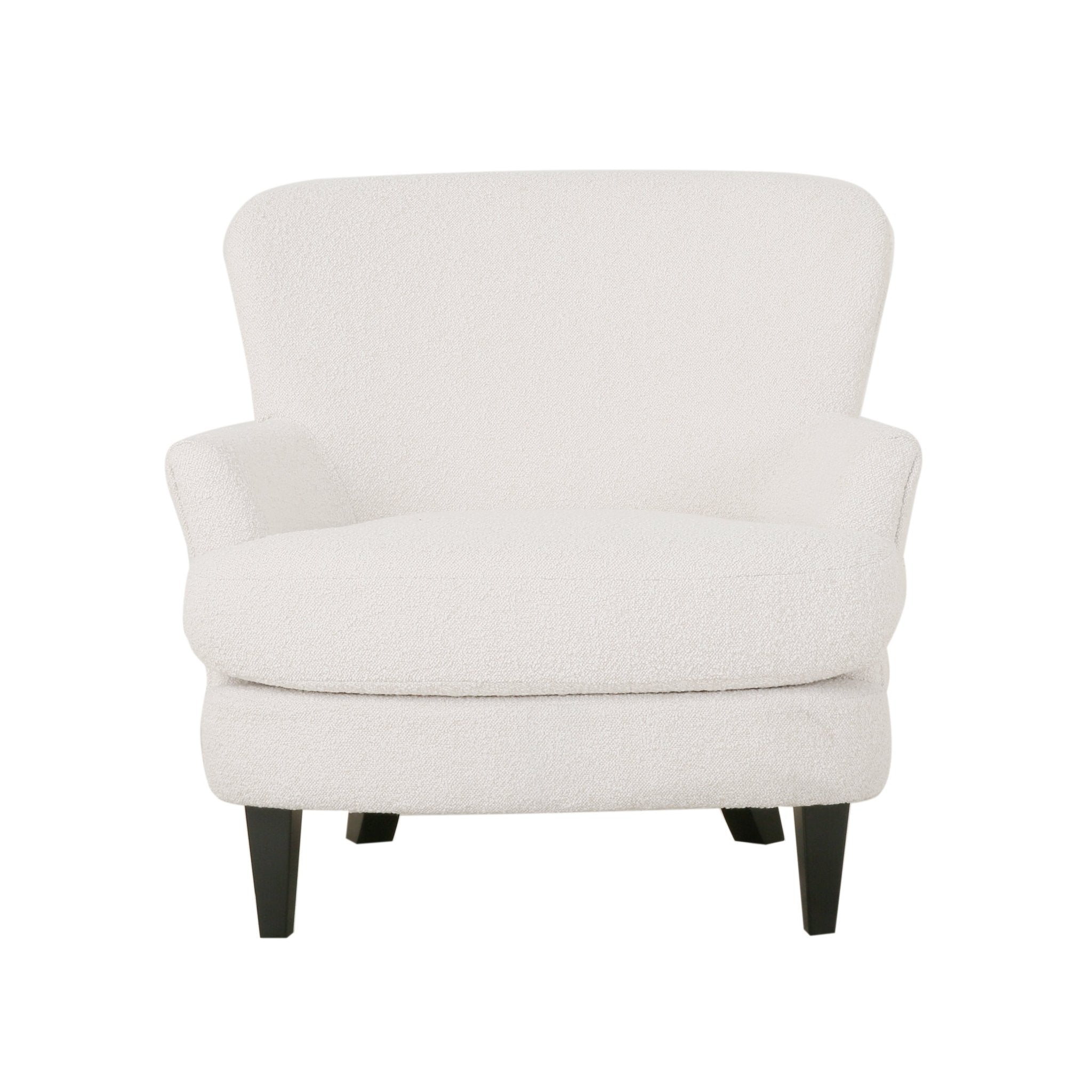 Melodique Boucle Fabric Upholstered Club Chair with Tapered Legs - Accent Chairs
