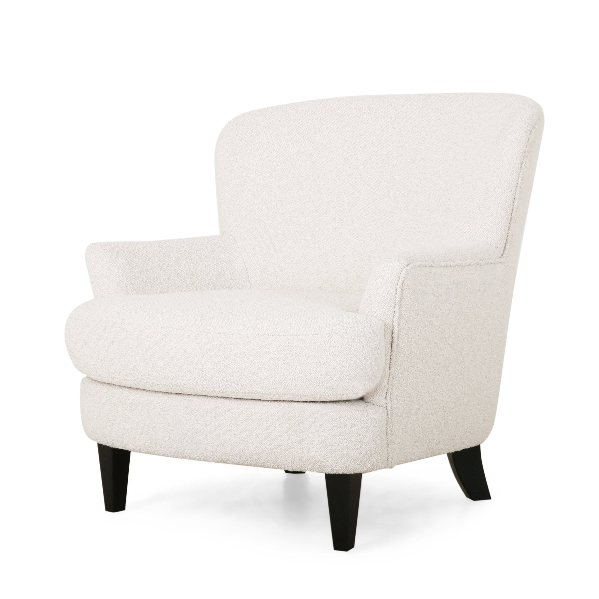 Melodique Boucle Fabric Upholstered Club Chair with Tapered Legs - Accent Chairs