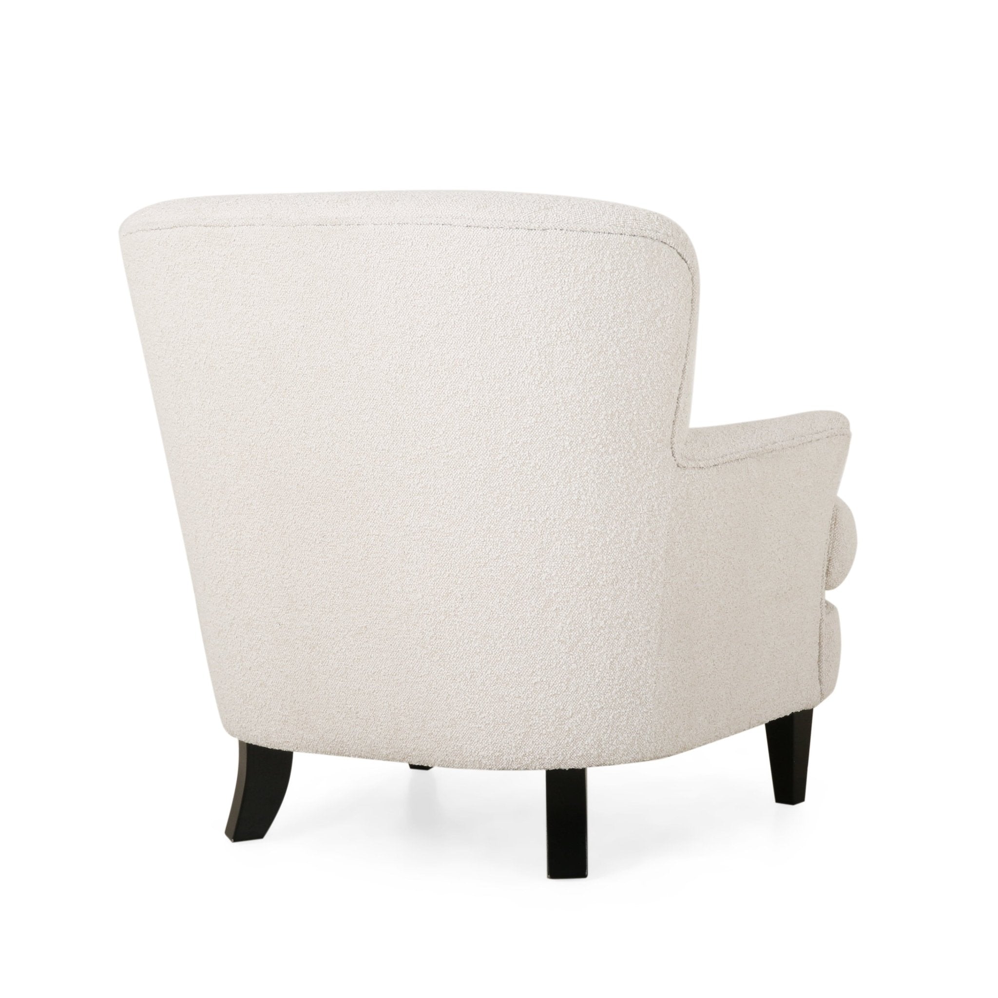 Melodique Boucle Fabric Upholstered Club Chair with Tapered Legs - Accent Chairs