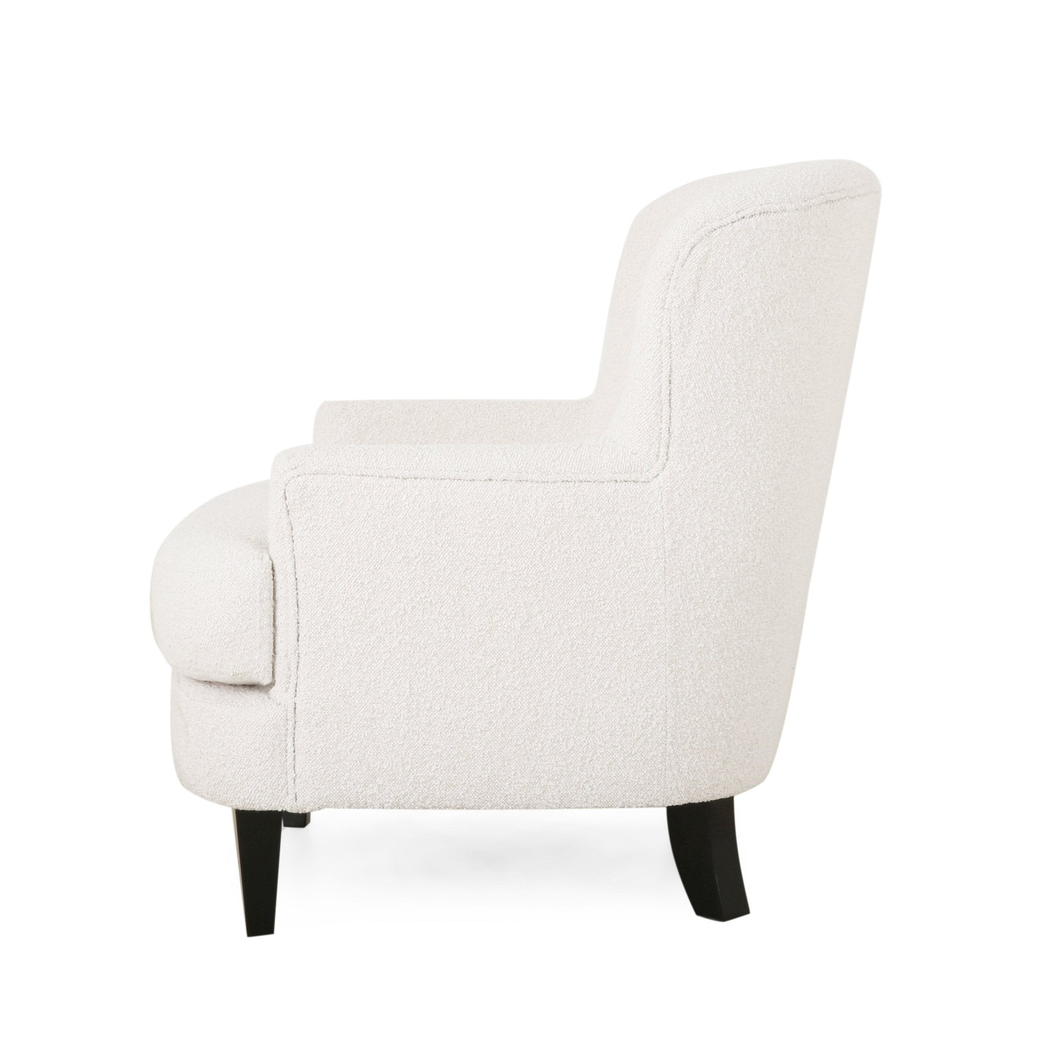 Melodique Boucle Fabric Upholstered Club Chair with Tapered Legs - Accent Chairs