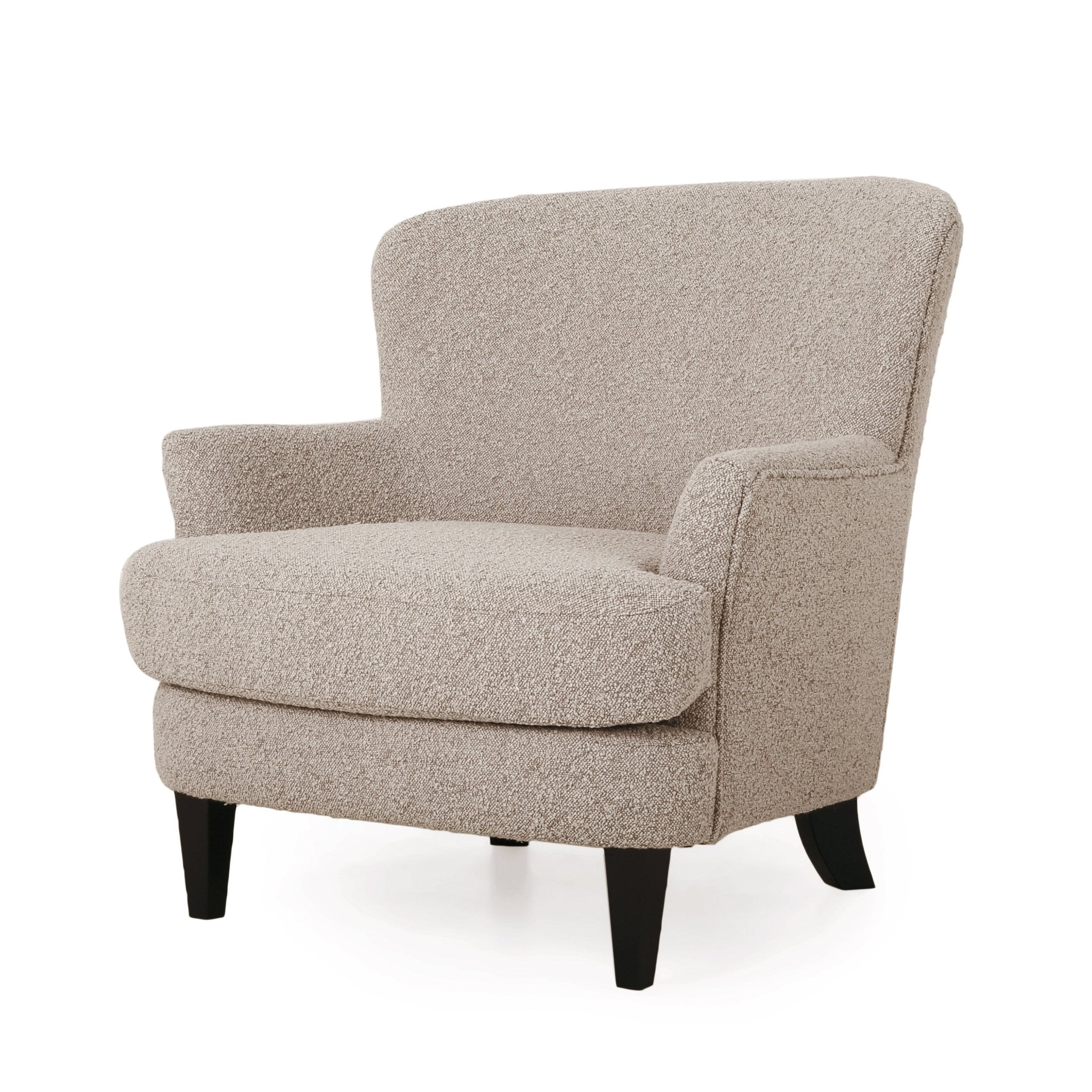 Melodique Boucle Fabric Upholstered Club Chair with Tapered Legs - Accent Chairs