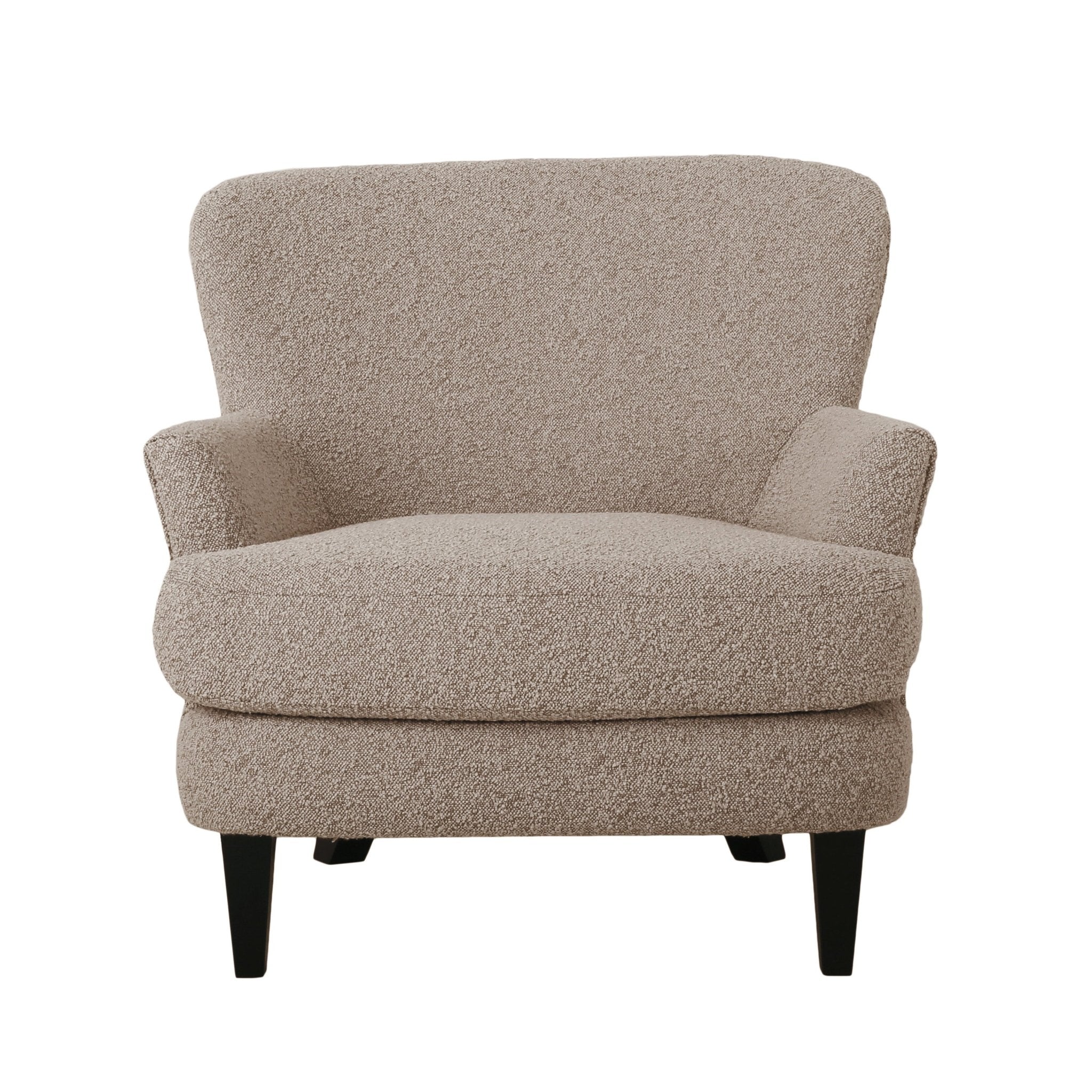 Melodique Boucle Fabric Upholstered Club Chair with Tapered Legs - Accent Chairs