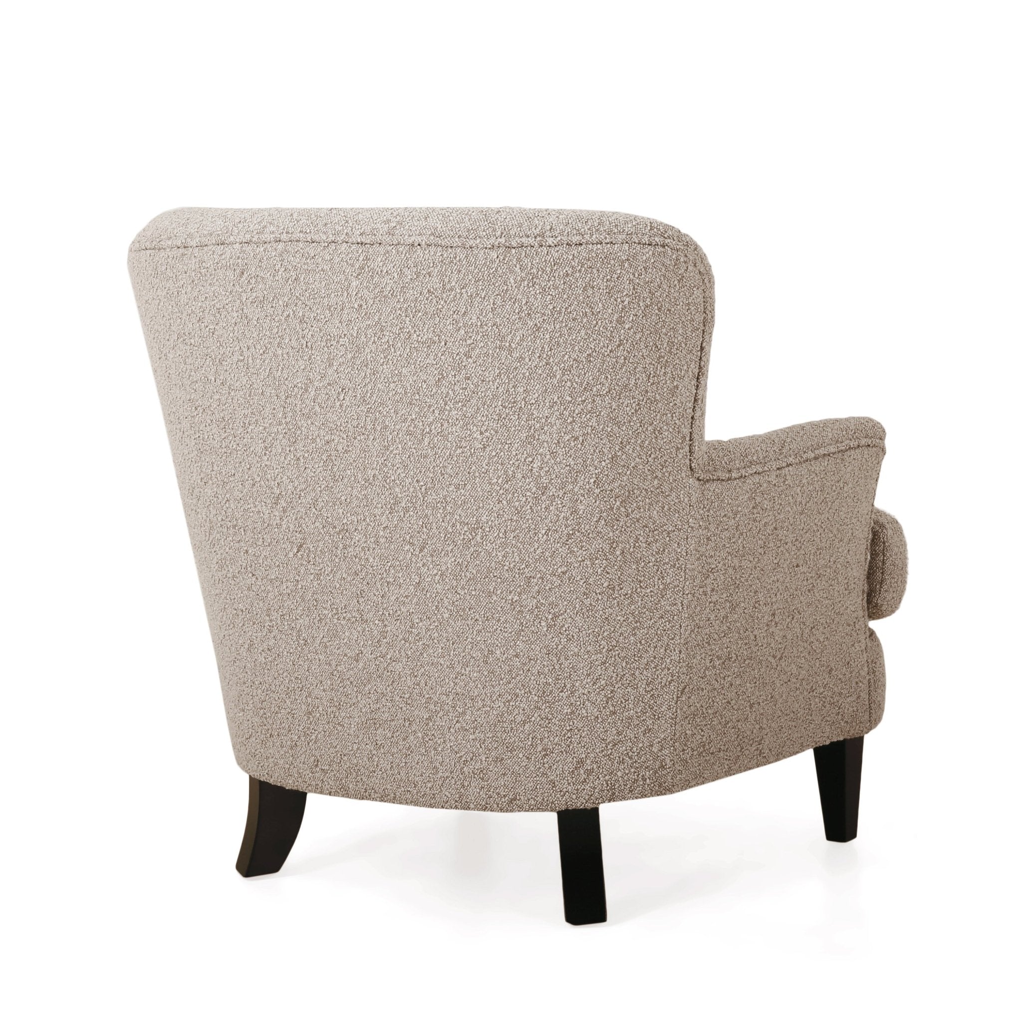 Melodique Boucle Fabric Upholstered Club Chair with Tapered Legs - Accent Chairs