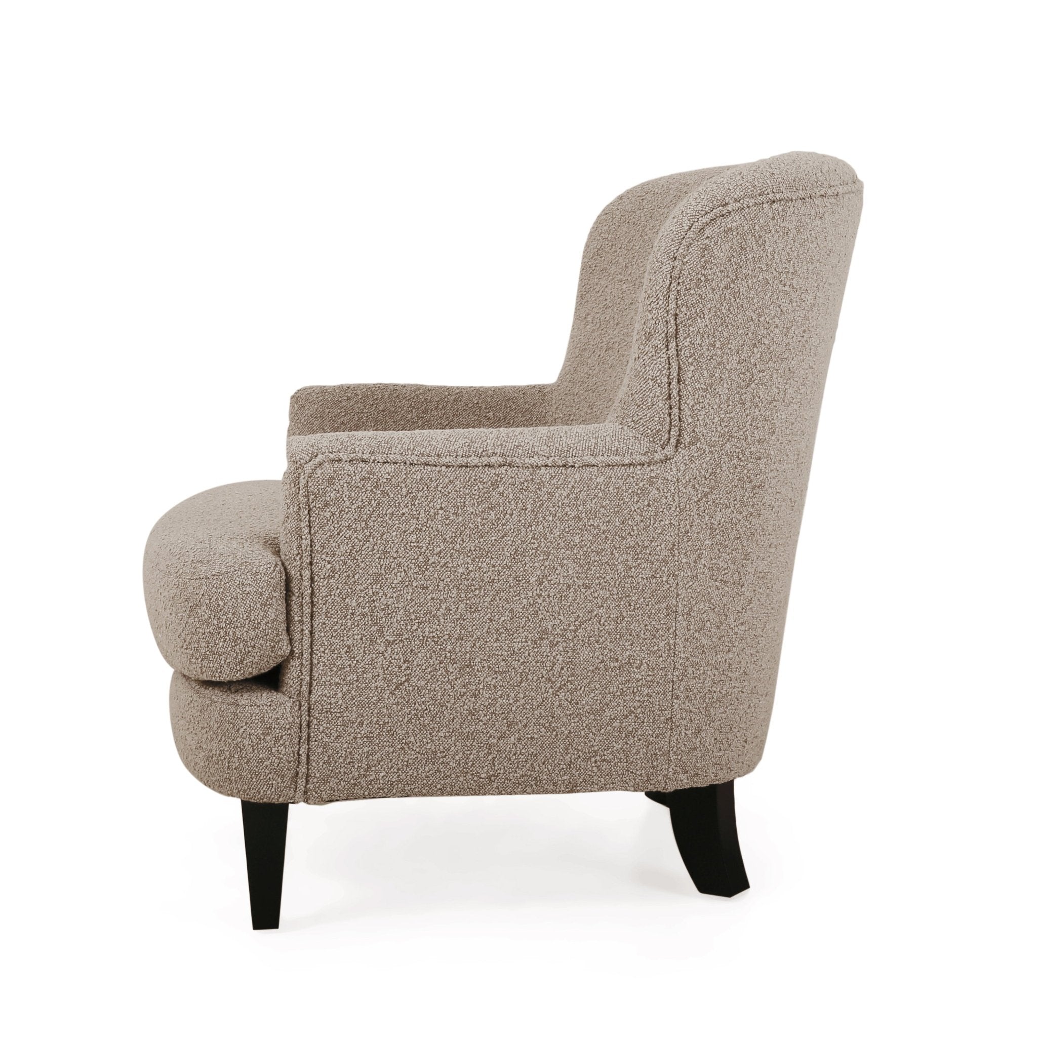 Melodique Boucle Fabric Upholstered Club Chair with Tapered Legs - Accent Chairs