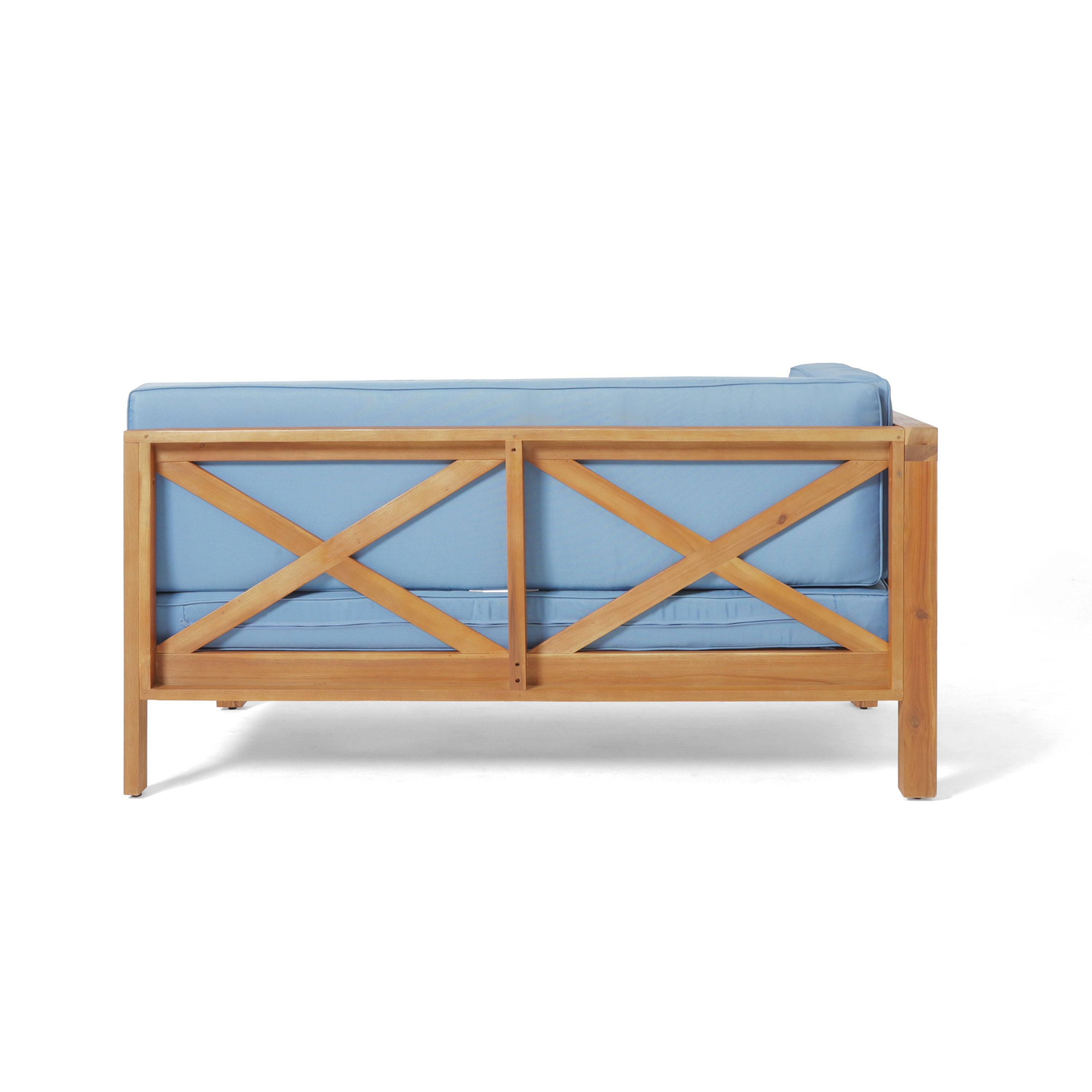 Brava Outdoor X-Back Corner Bench with Coffee Table
