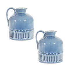 Mini Ceramic Jug Vase with Handle, Set of 2 - Vases