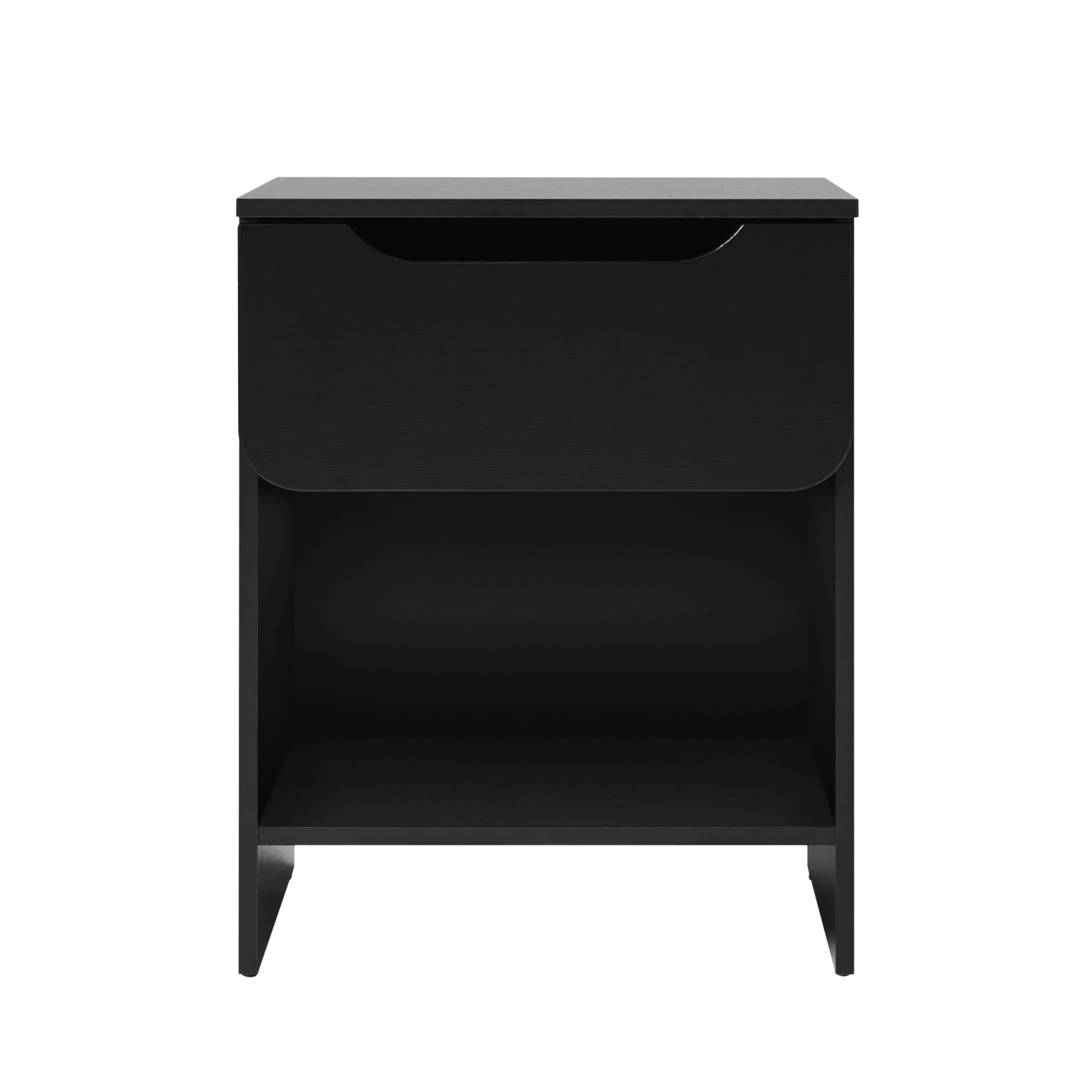 Minimalist 1-Drawer Nightstand with Cubby - Nightstands