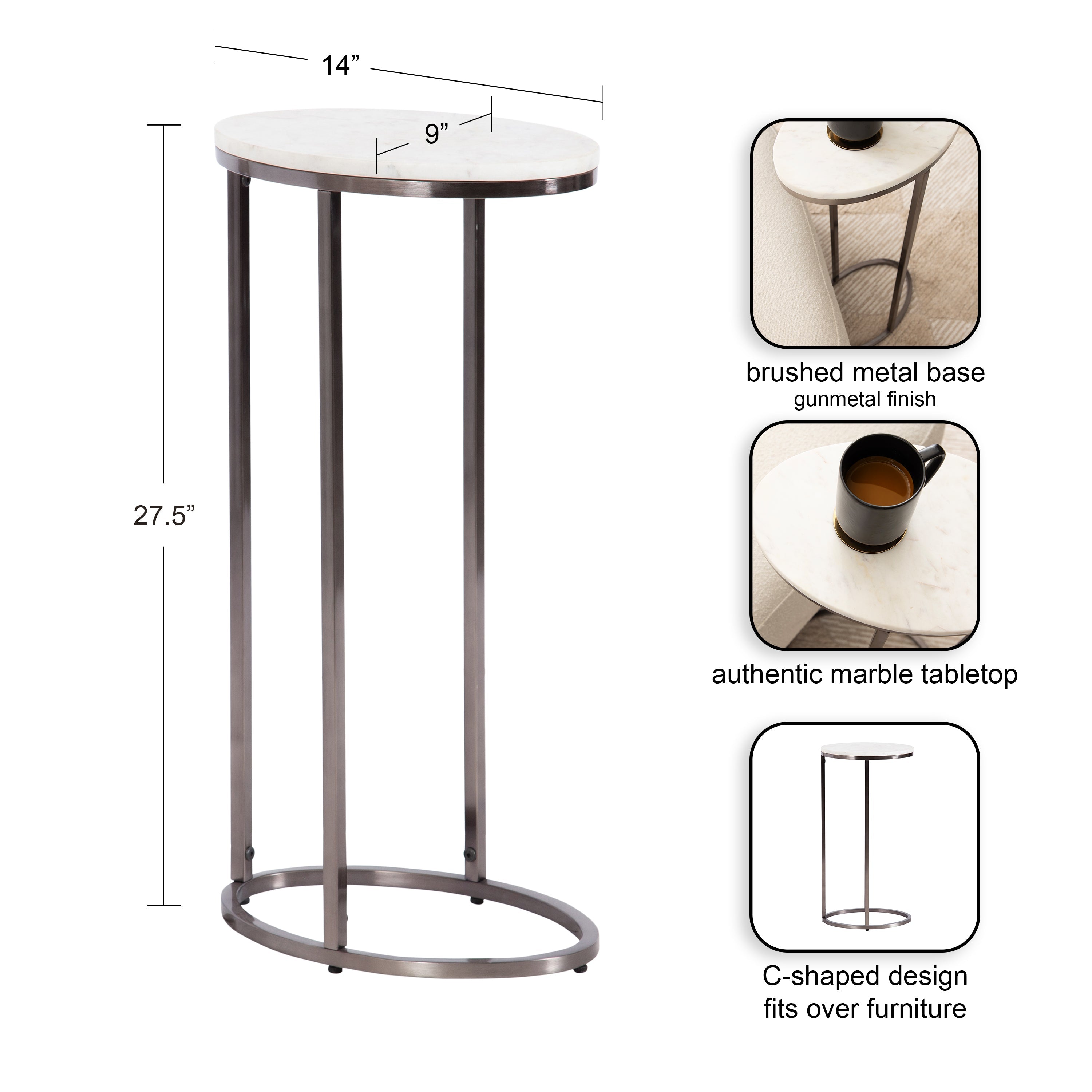 Natalli Marble Oval C-Table