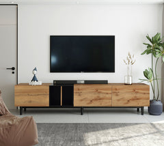 Modern TV Stand for 80'' TV with 3 Doors - TV Stand