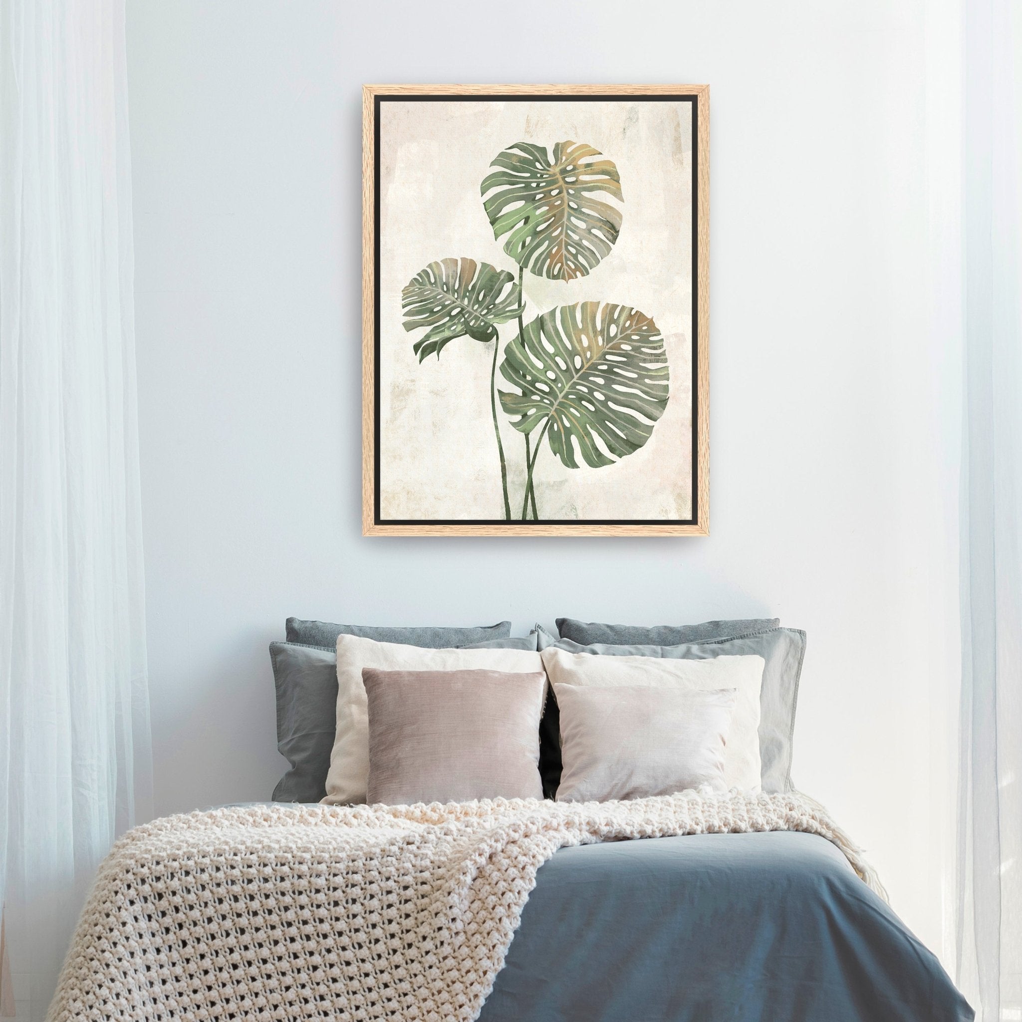 Monstera Leaves Canvas Giclee - Canvas Wall Art
