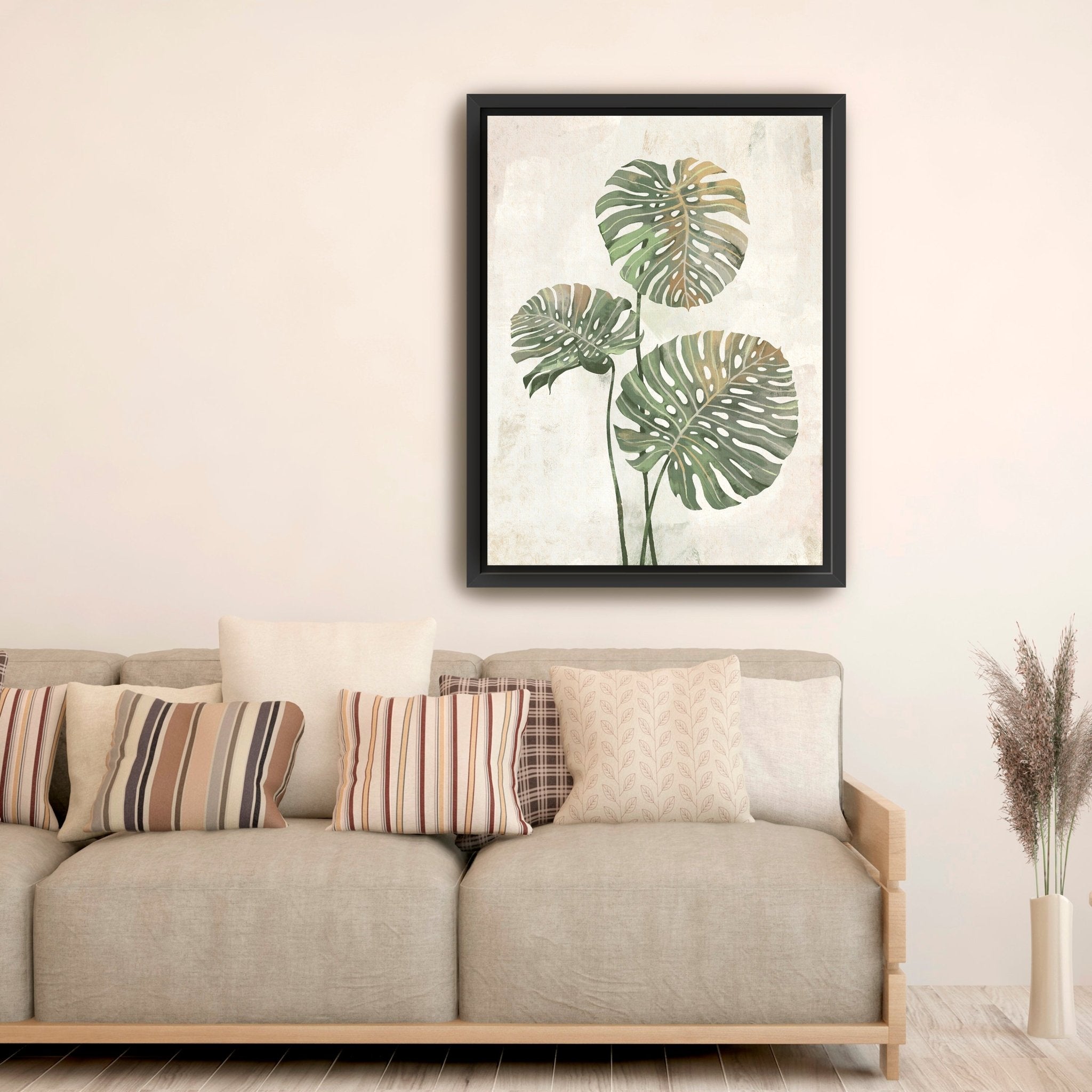 Monstera Leaves Canvas Giclee - Canvas Wall Art