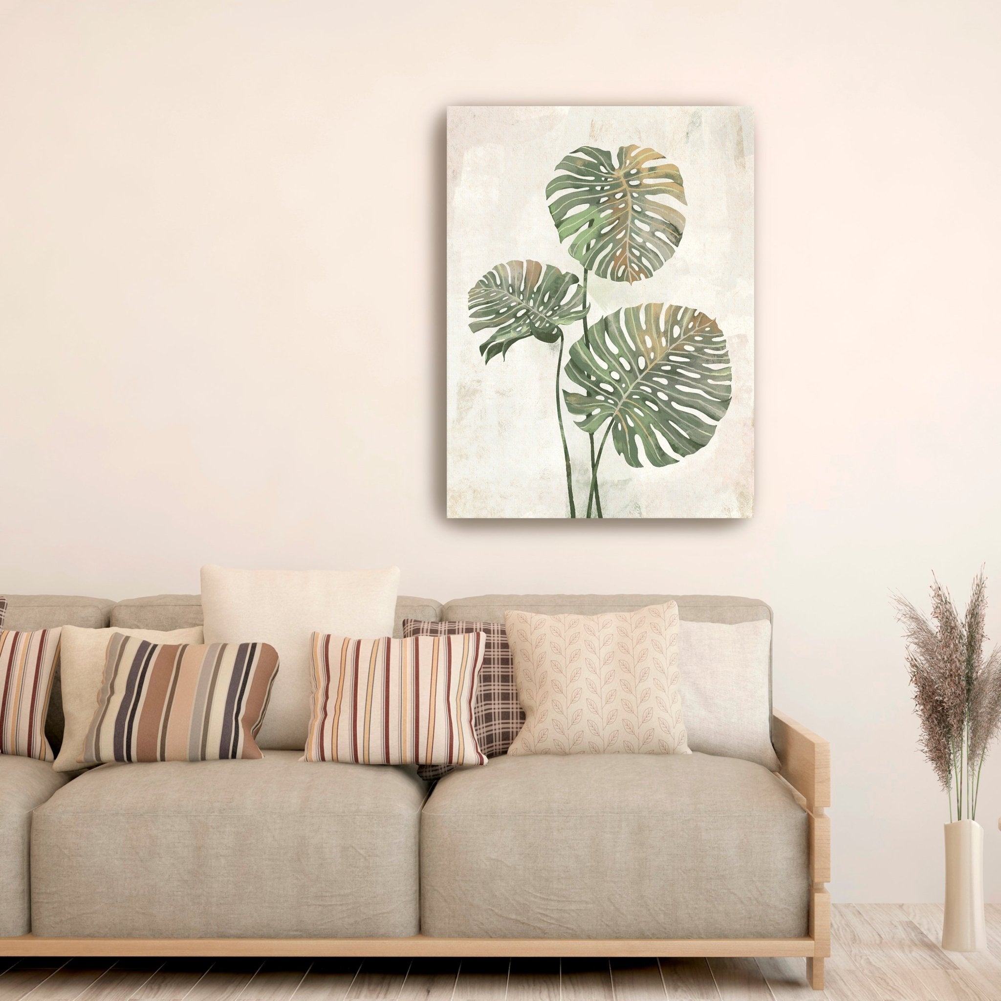 Monstera Leaves Canvas Giclee - Canvas Wall Art