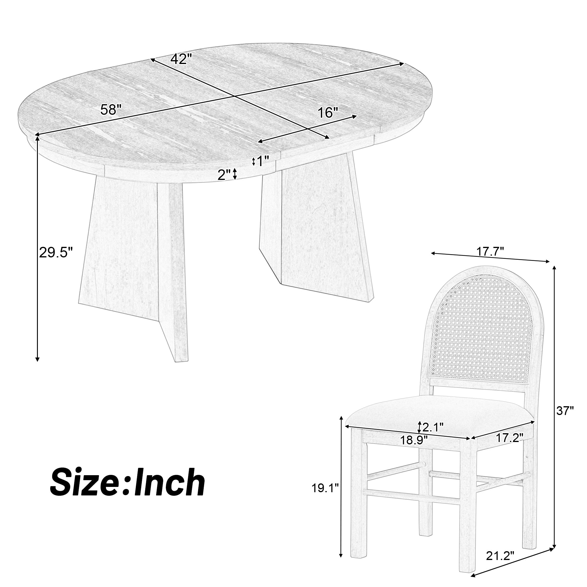 Monza 5 - Piece Dining Set with Extendable Oval Table and 4 Upholstered Chairs - Dining Room Sets