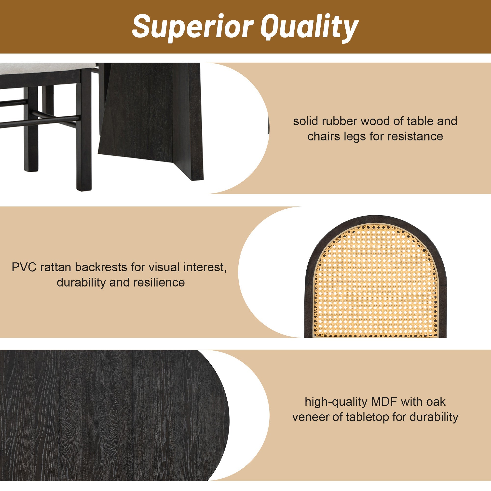 Monza 5 - Piece Dining Set with Extendable Oval Table and 4 Upholstered Chairs - Dining Room Sets