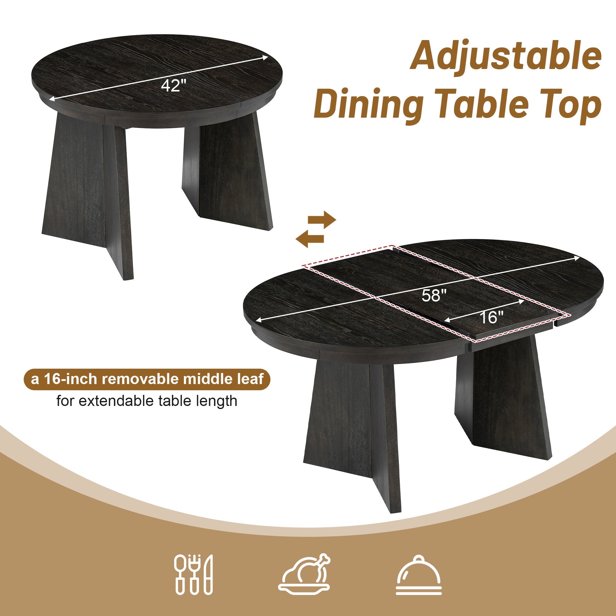 Monza 5 - Piece Dining Set with Extendable Oval Table and 4 Upholstered Chairs - Dining Room Sets