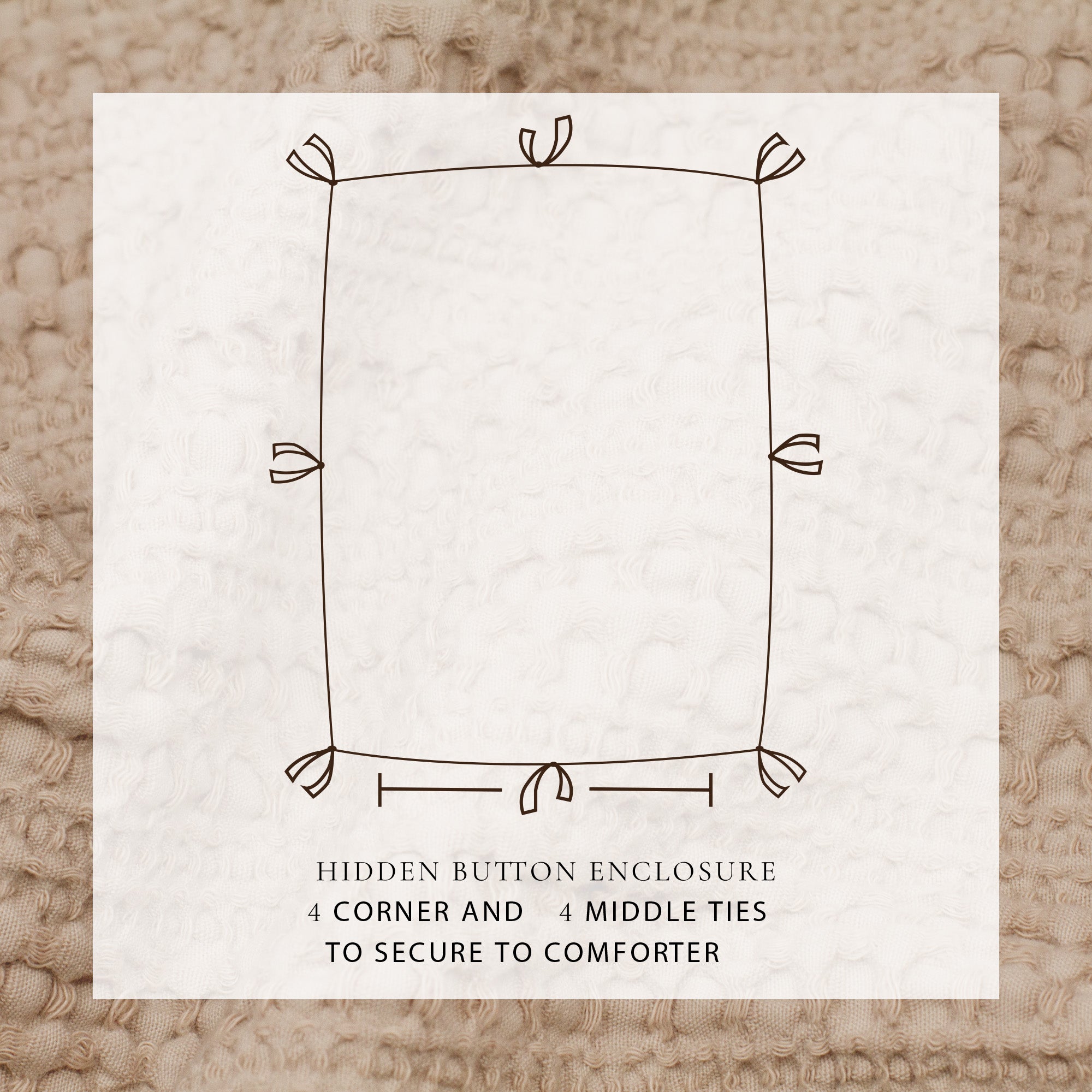 100% Cotton Honeycomb Waffle Textured Duvet Cover with Pillow Shams