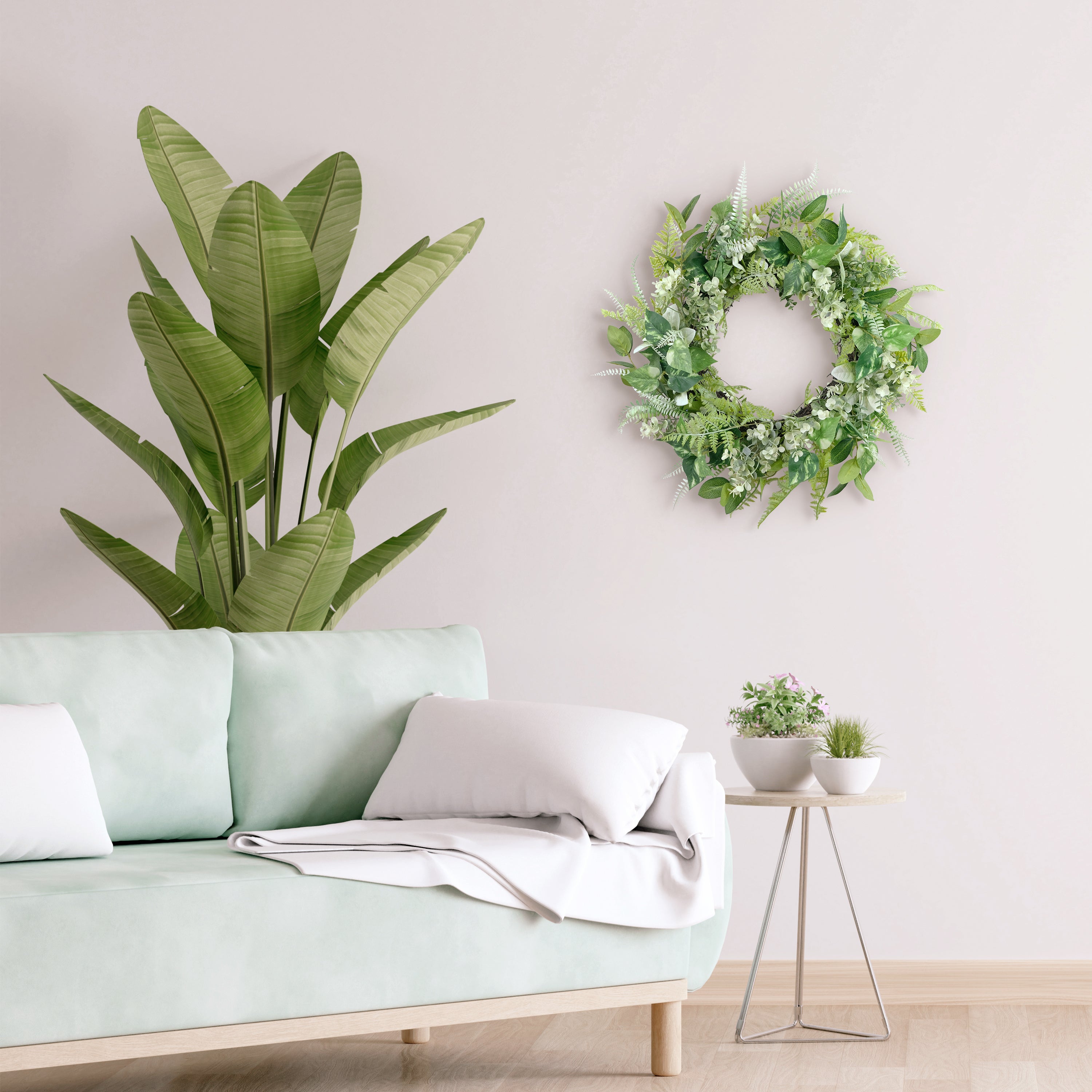 26" Artificial Eucalyptus Floral Spring Wreath