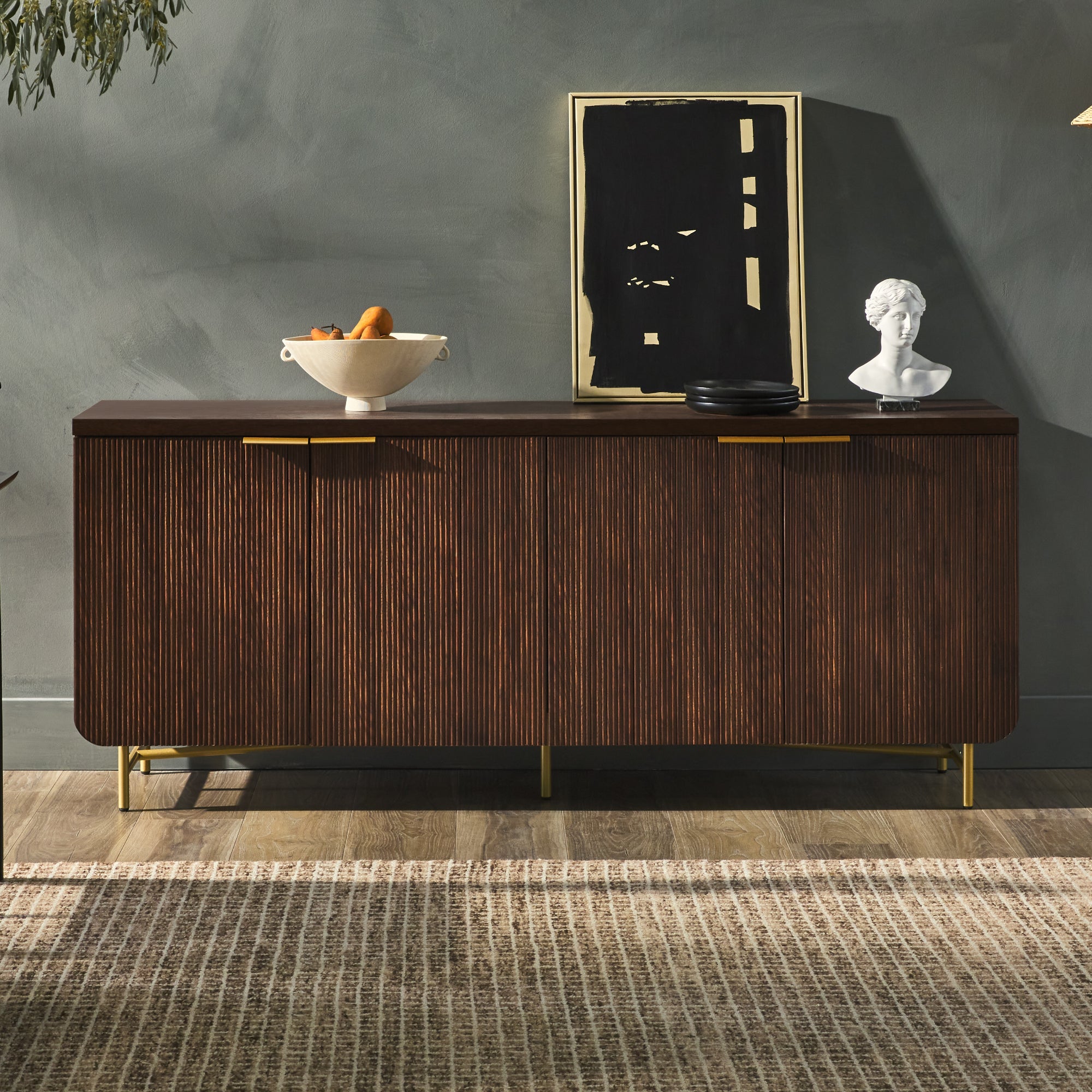 Mystified Sideboard with 4 Fluted Doors - Buffets & Sideboards