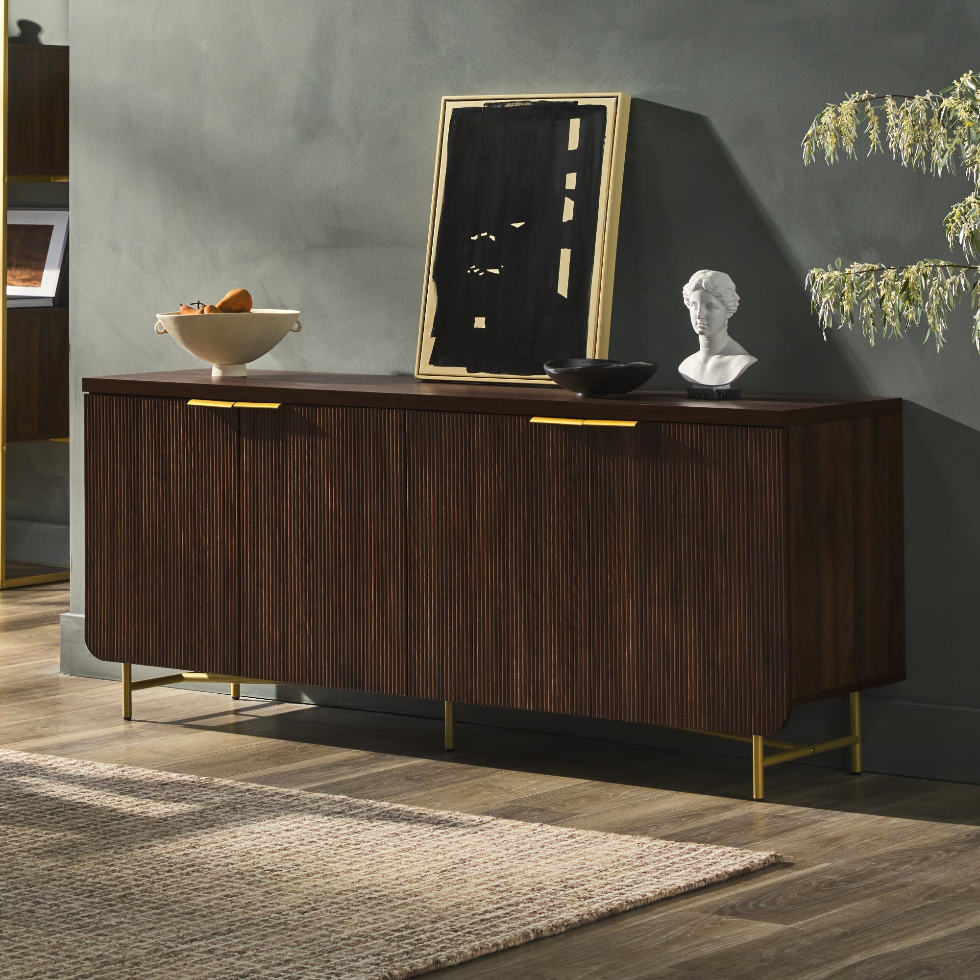 Mystified Sideboard with 4 Fluted Doors - Buffets & Sideboards