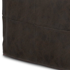 Mystiquea Buffalo Leather Upholstered Square Pouf - Pouf