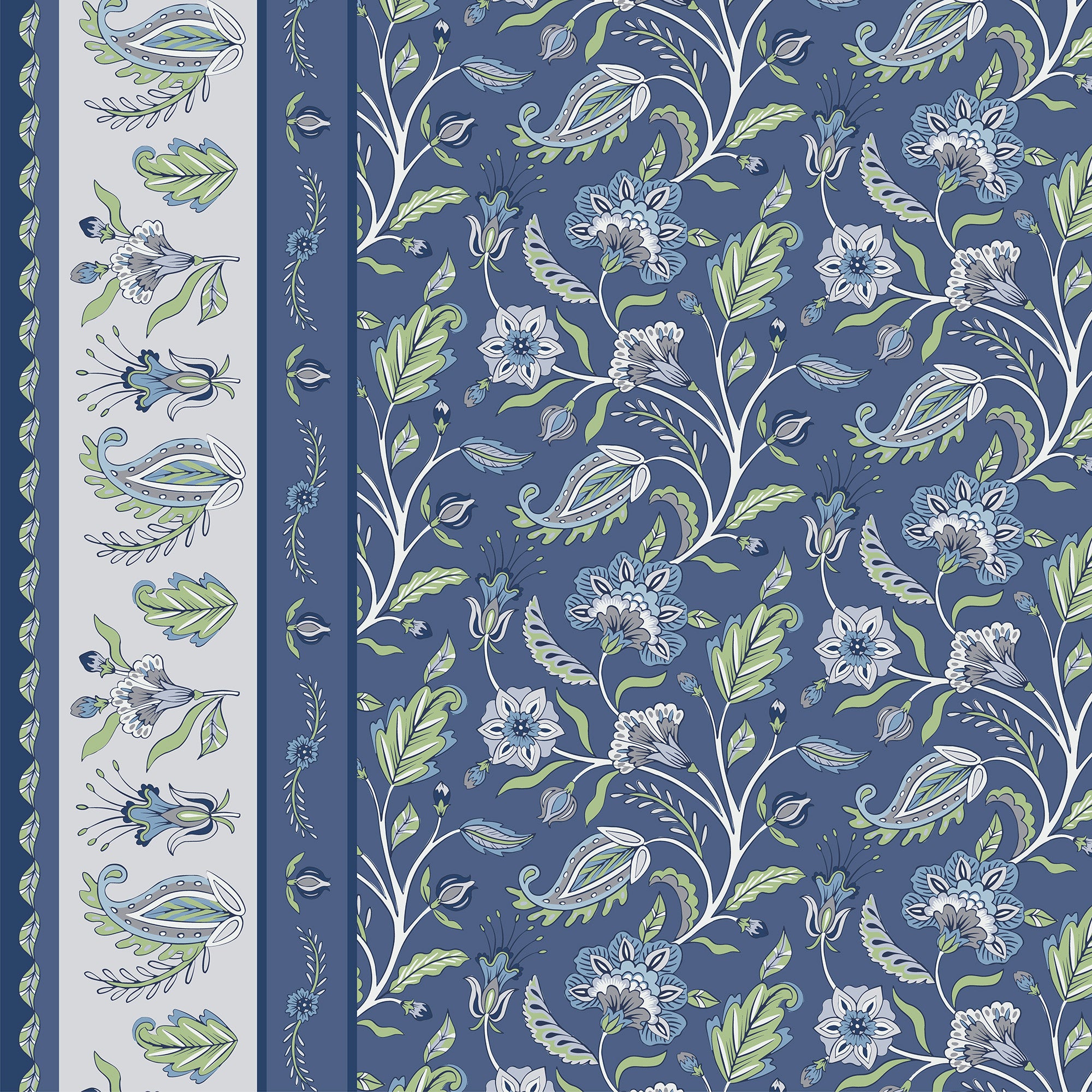 Floral Bordered Cotton Quilt Set