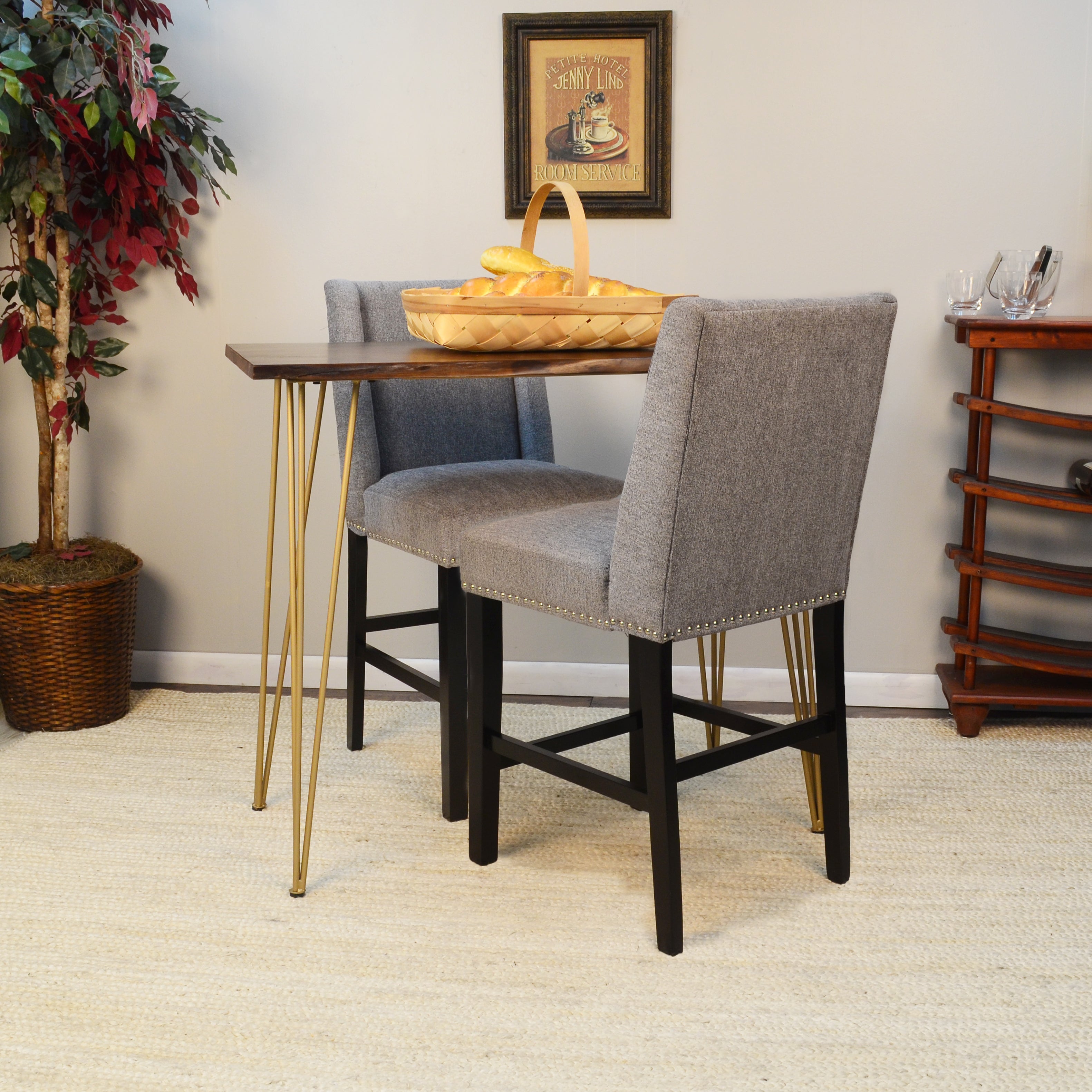 Laurant Upholstered 24 In Counter Stool, Set of 2