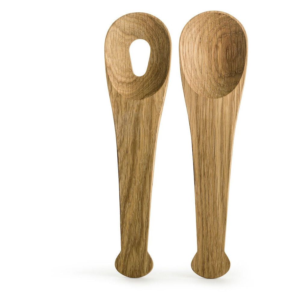 Nature Salad Server, Set of 2, Oak - Serving Utensils
