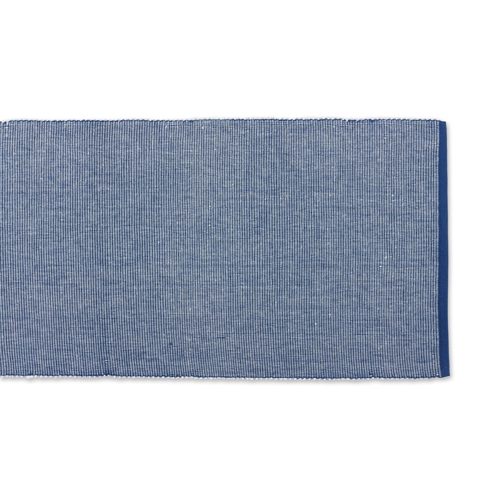 Navy/White 2 - Tone Ribbed Table Runner 13X108 - Table Runners