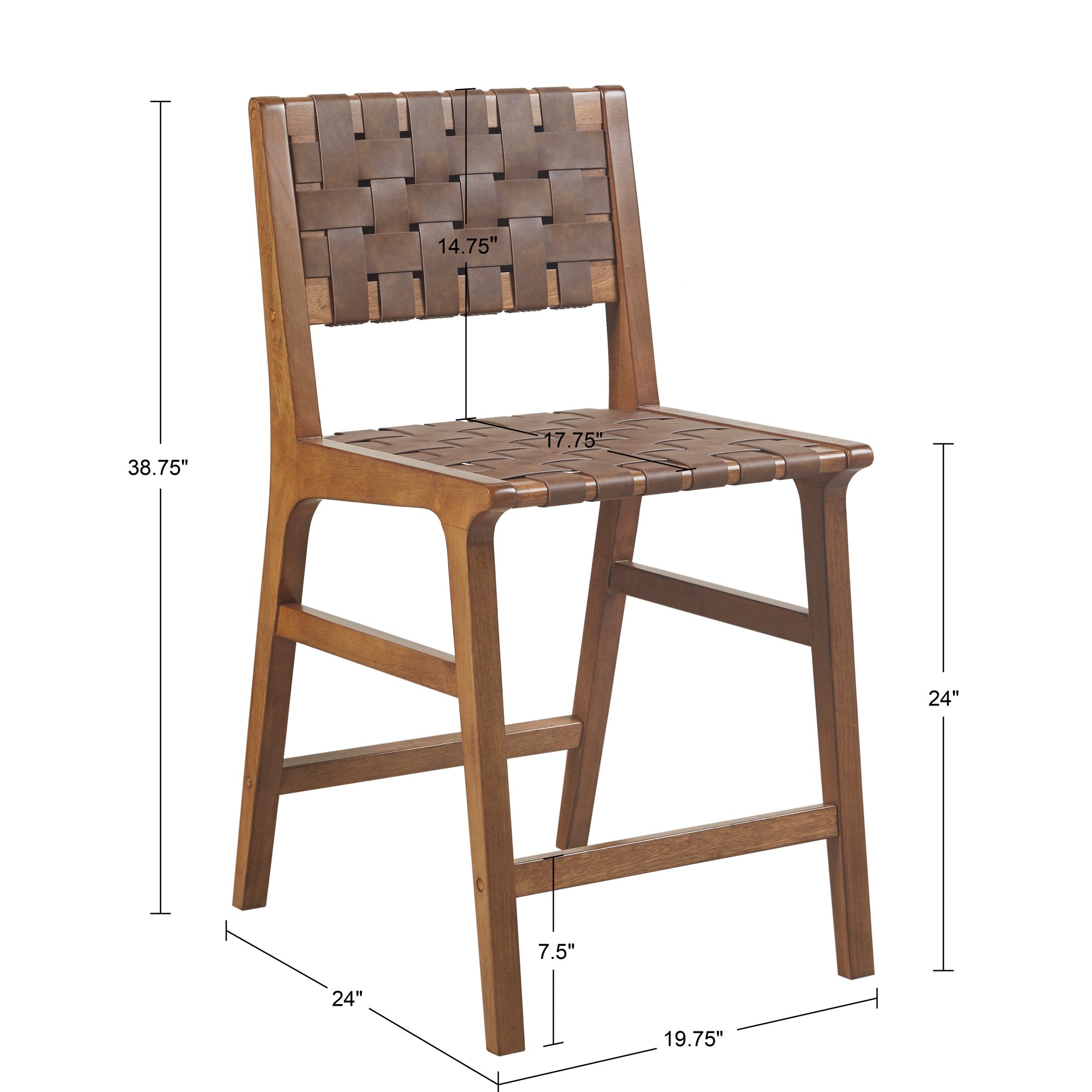 Nebuluxe Faux Leather Woven Counter Stool - Pier 1