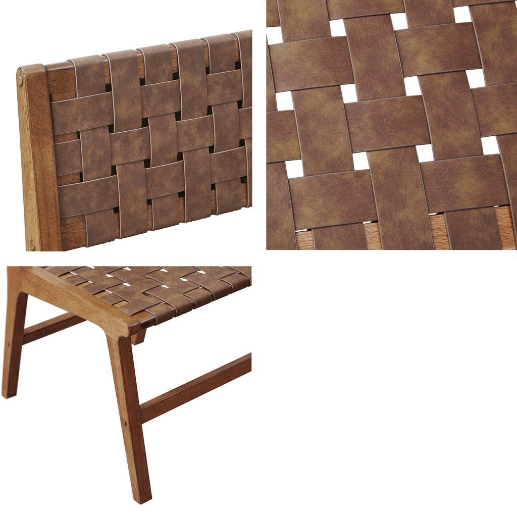 Nebuluxe Faux Leather Woven Dining Chair, Set of 2 - Dining Chairs
