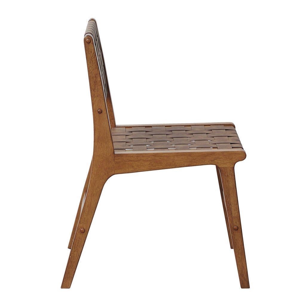 Nebuluxe Faux Leather Woven Dining Chair, Set of 2 - Dining Chairs