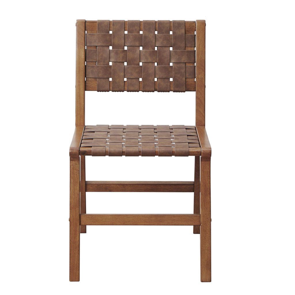 Nebuluxe Faux Leather Woven Dining Chair, Set of 2 - Dining Chairs