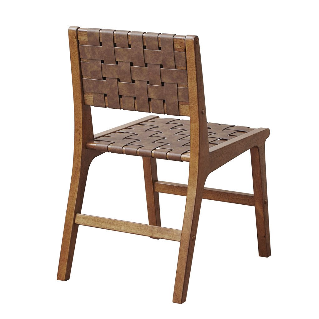 Nebuluxe Faux Leather Woven Dining Chair, Set of 2 - Dining Chairs
