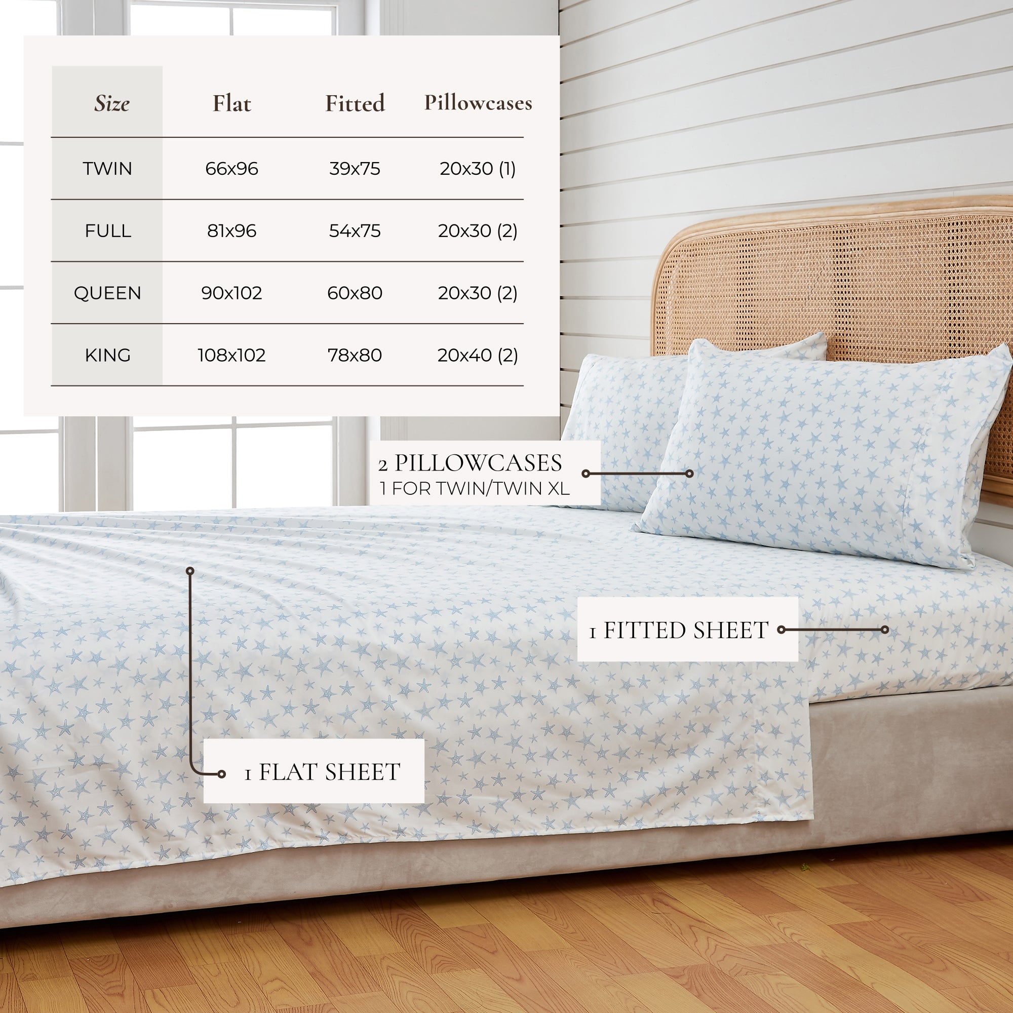 Coastal Printed Microfiber Sheet Set