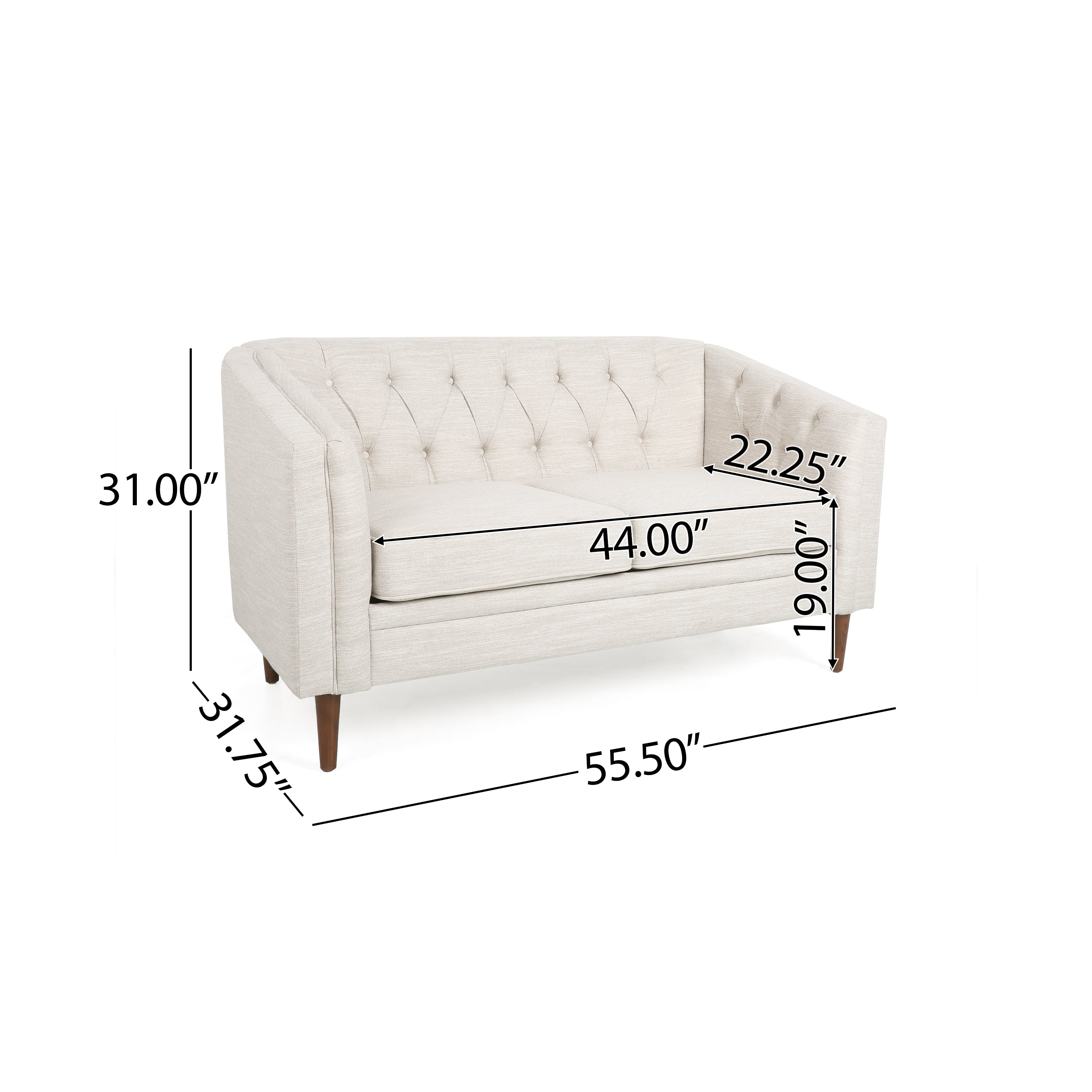 Sophisticated Loveseat with Diamond-Stitched Detailing