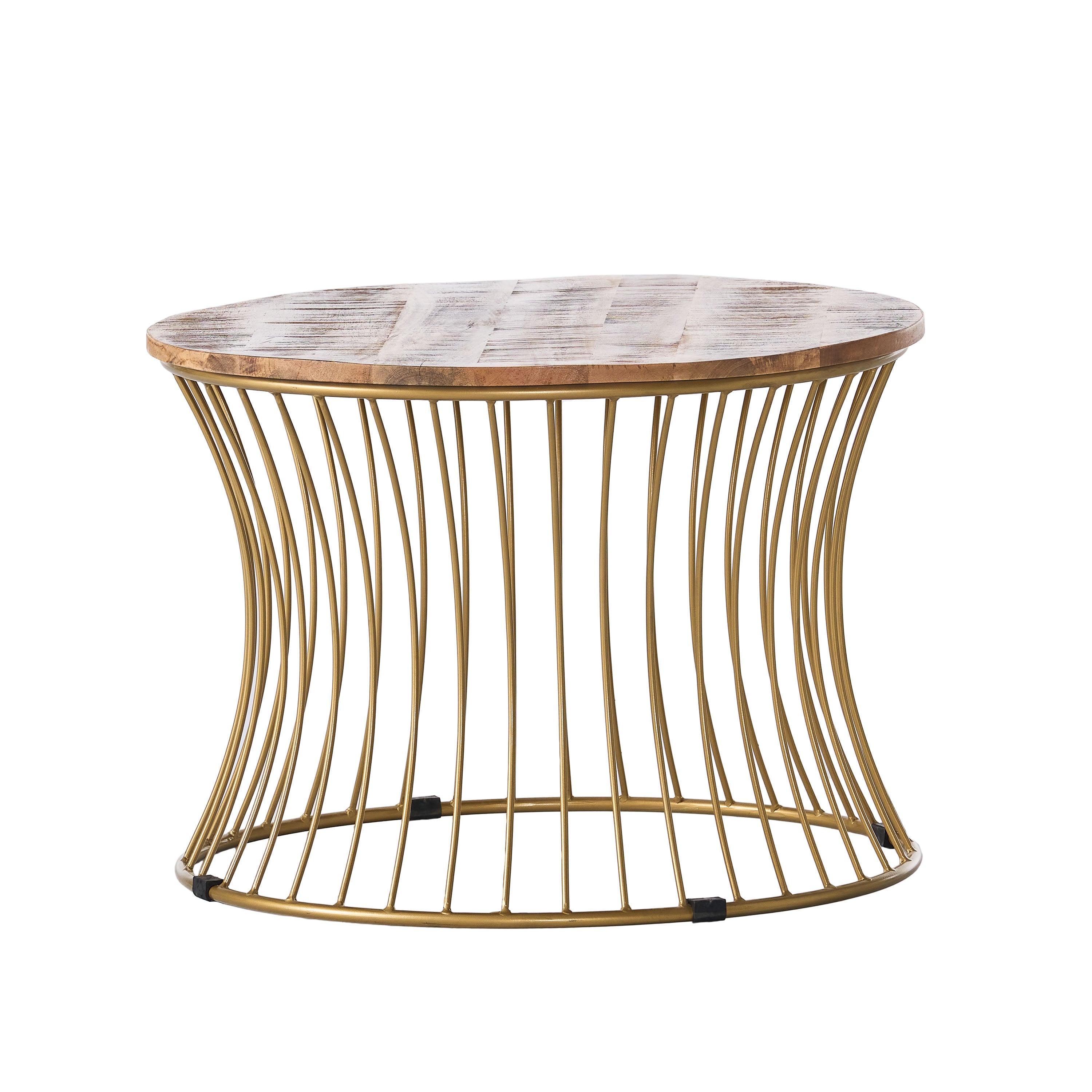Ameliarae Handcrafted Boho Mango Wood and Iron Coffee Table