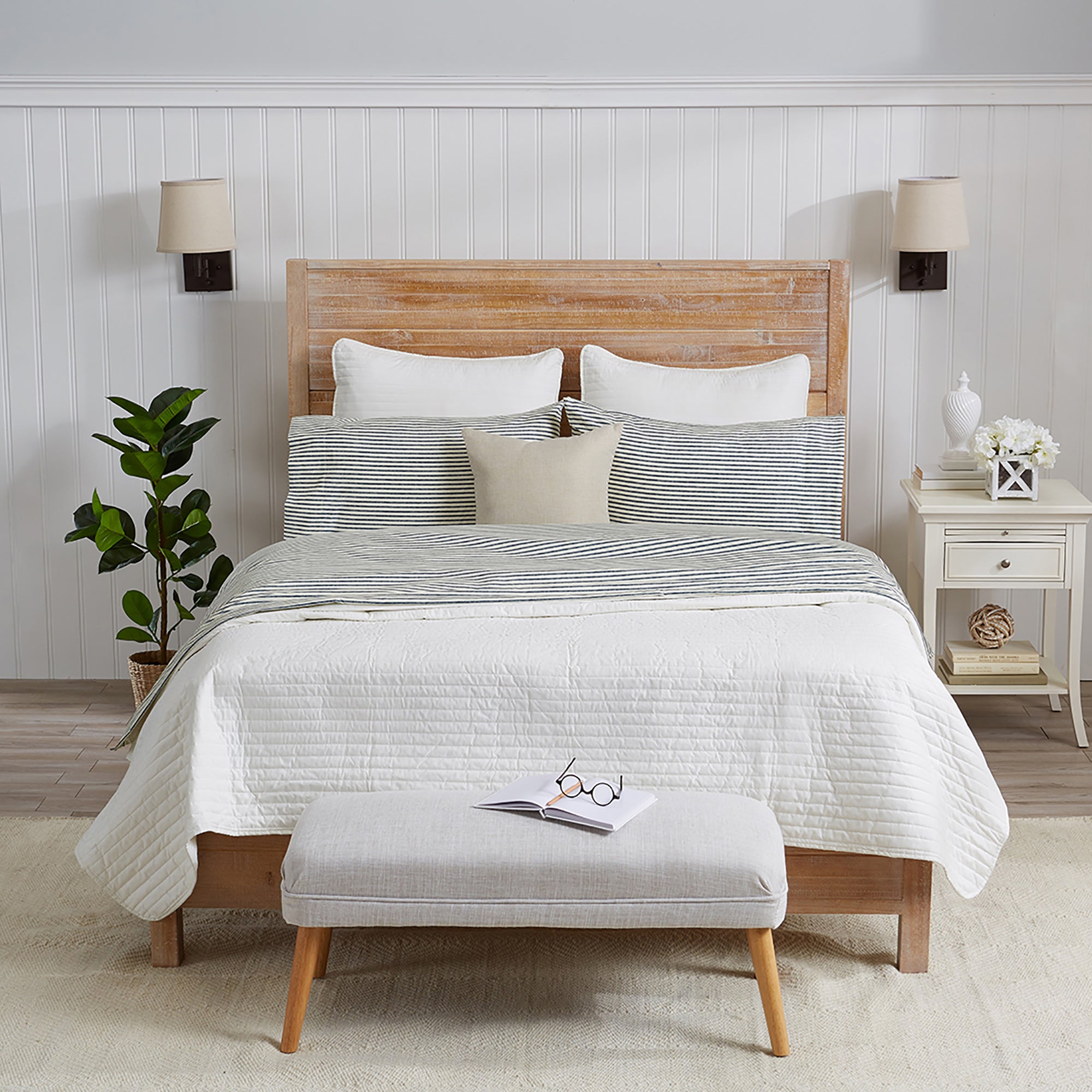 Stripe Printed Microfiber Sheet Set