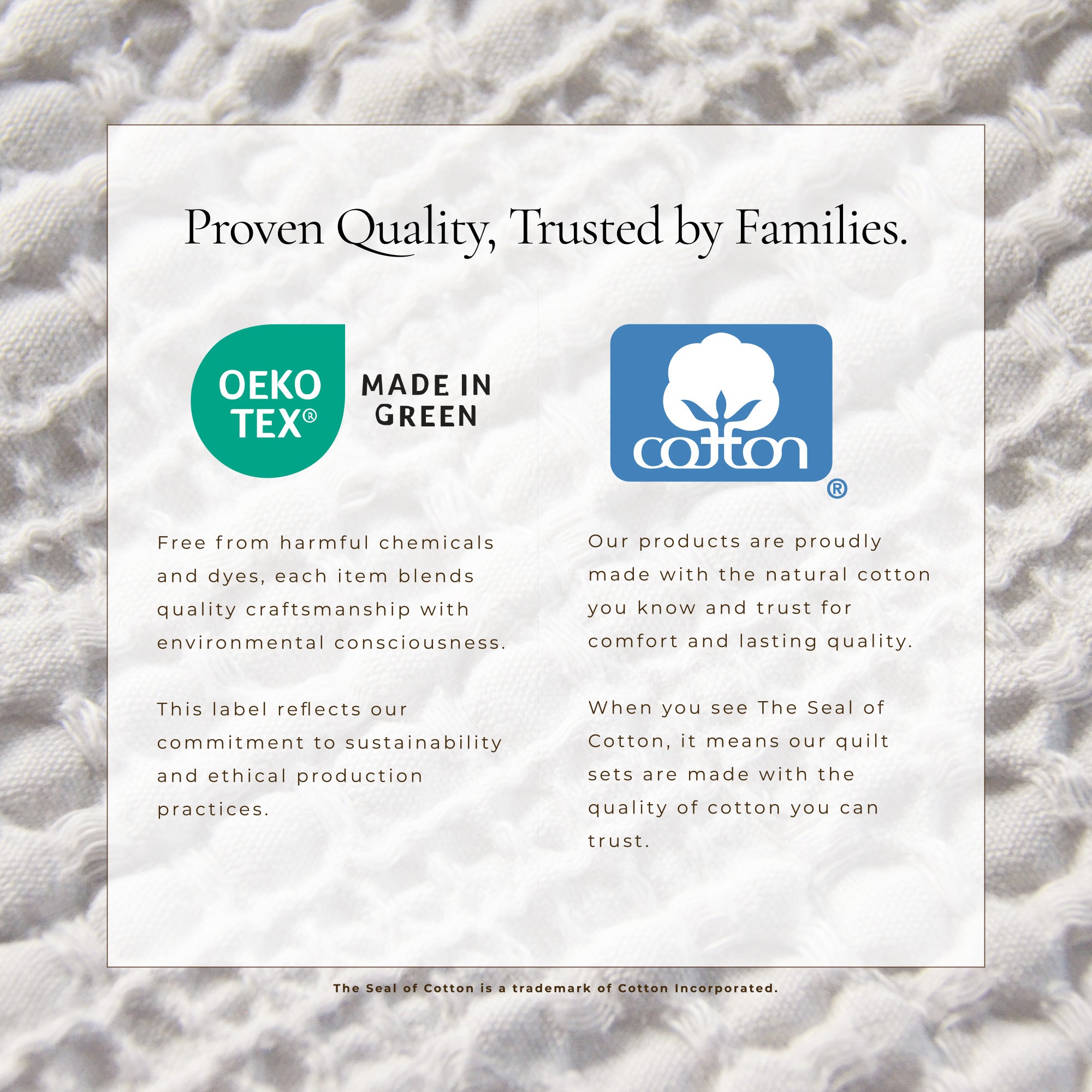 100% Cotton Garment Washed Honeycomb Waffle Quilt and Sham Set