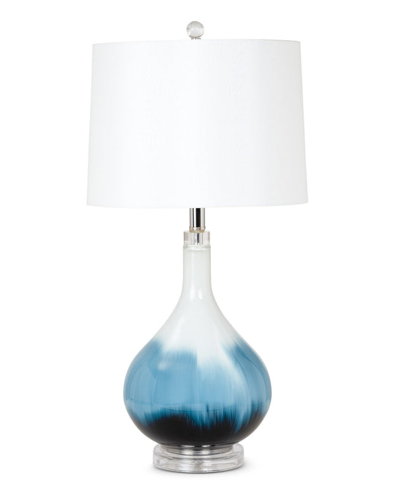Ombre 28" Blue Tone Glass Table Lamp, (Set of 2) - Table Lamps