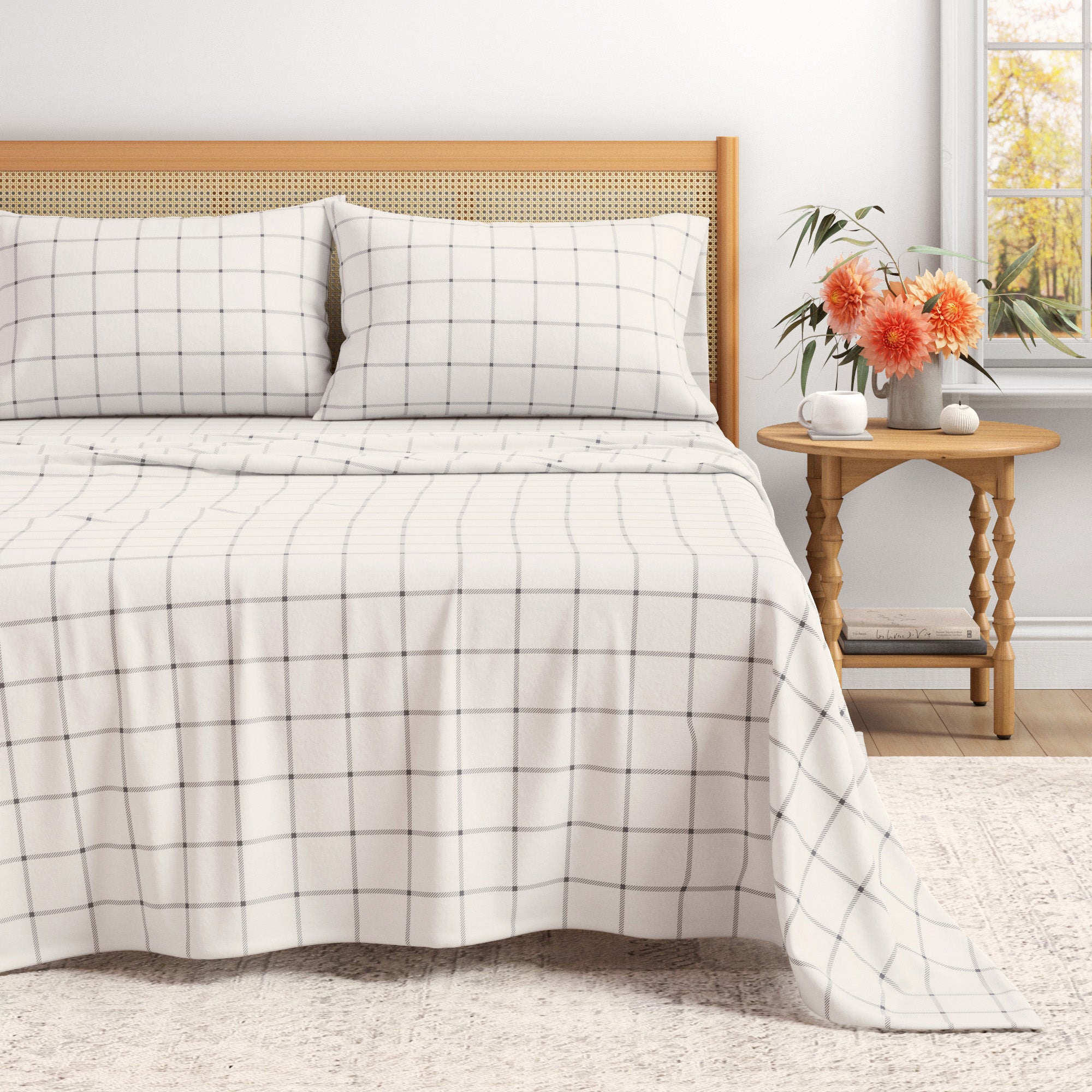 100% Turkish Cotton Plaid Flannel Sheet Sets