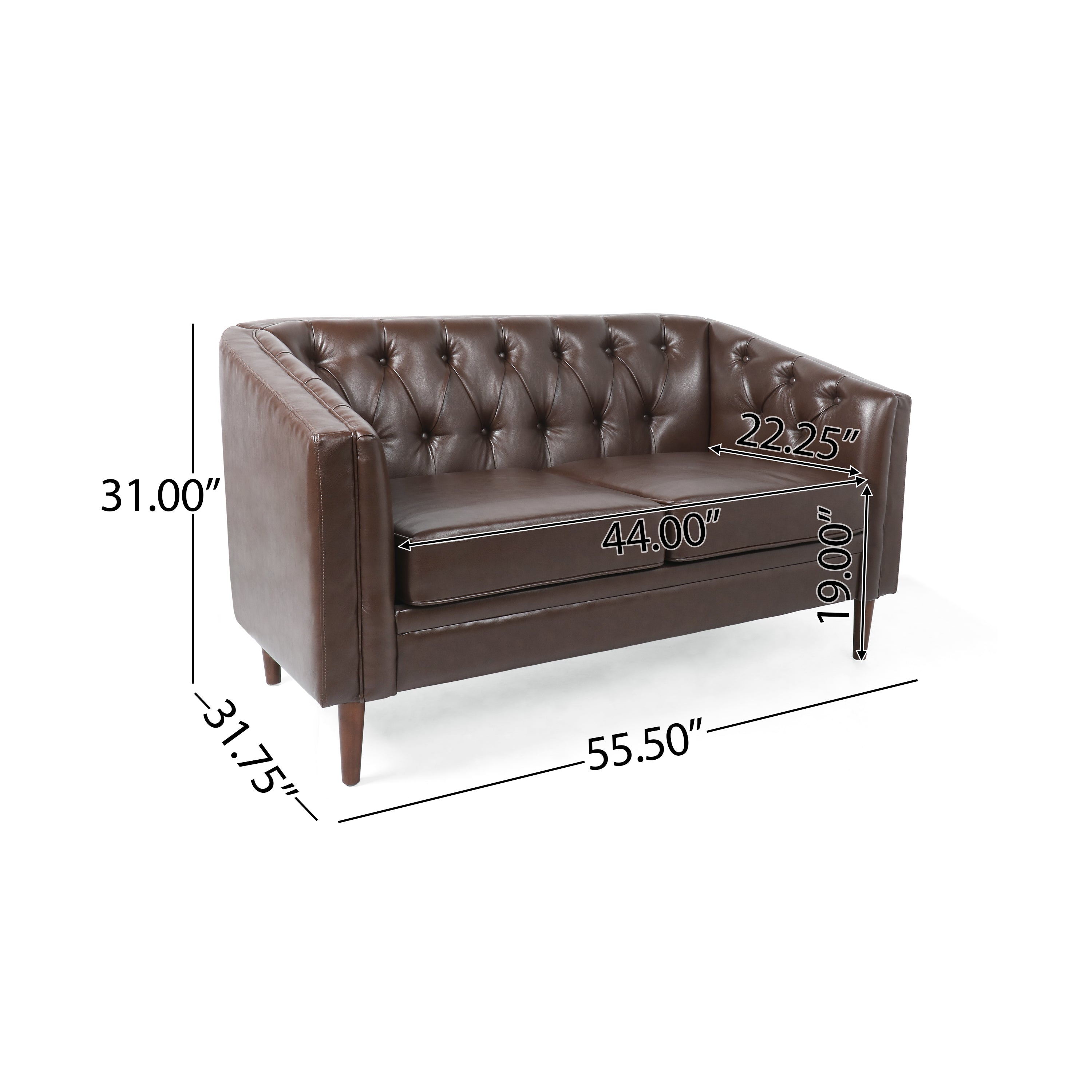 Sophisticated Loveseat with Diamond-Stitched Detailing