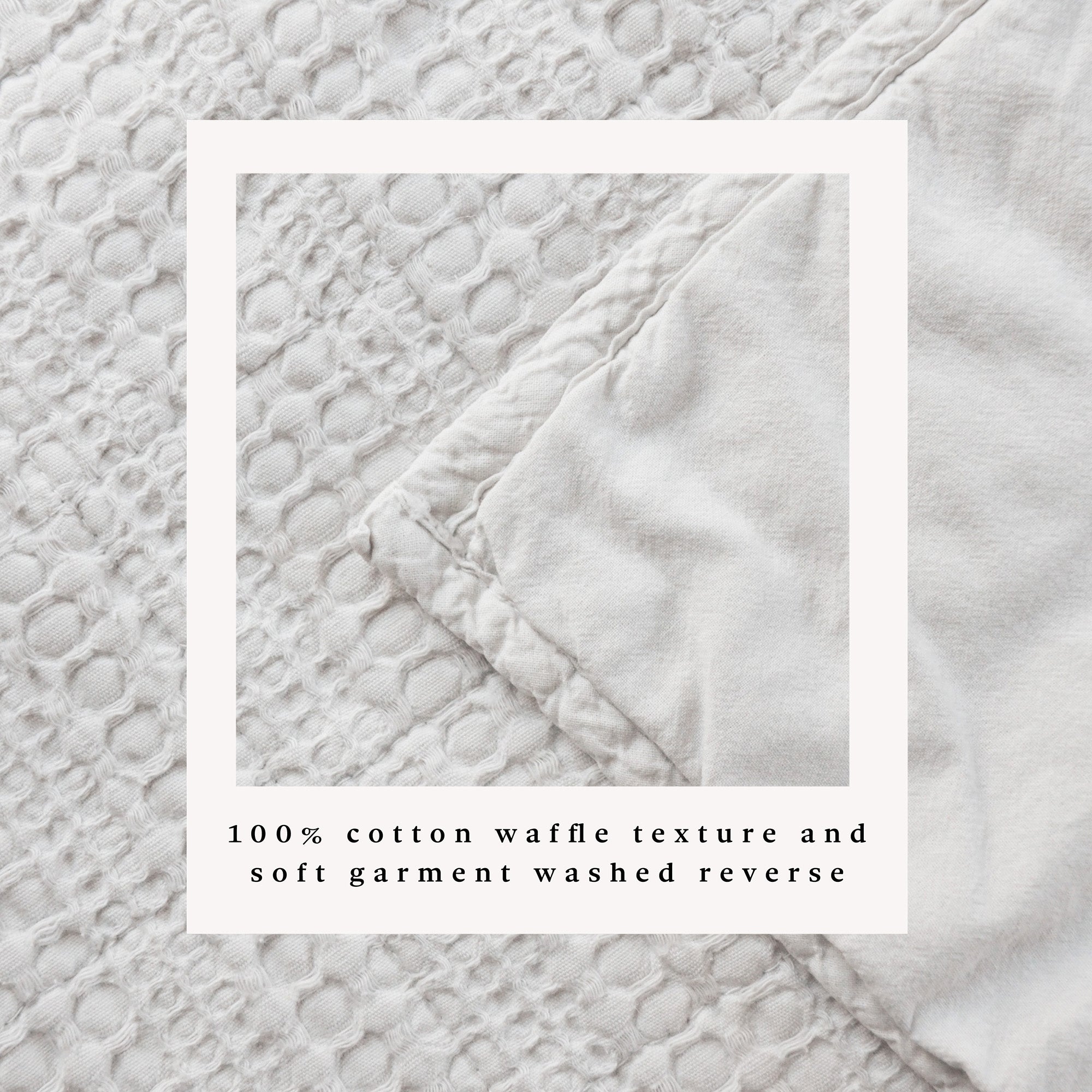 100% Cotton Garment Washed Honeycomb Waffle Quilt and Sham Set