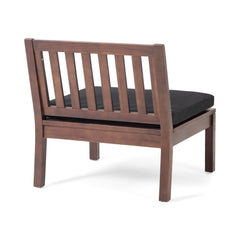 Outdoor Acacia Wood Club Chair with Slat Back Set of 2 - Outdoor Seating