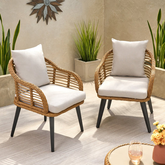 Outdoor Accent Chair with Aluminum Frame and Rattan Seating - Accent Chairs