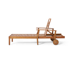 Outdoor Chaise Lounge with Adjustable Seating and Wheels - Outdoor Seating