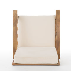 Outdoor Club Chair with Cushion and Acacia Wood Frame - Outdoor Seating