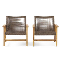 Outdoor Club Chair with Rattan Cover and Square Arm - Outdoor Seating
