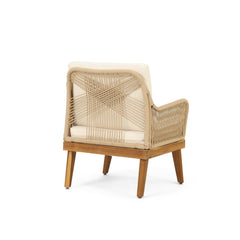 Outdoor Club Chair with Rope Weave Design - Outdoor Seating